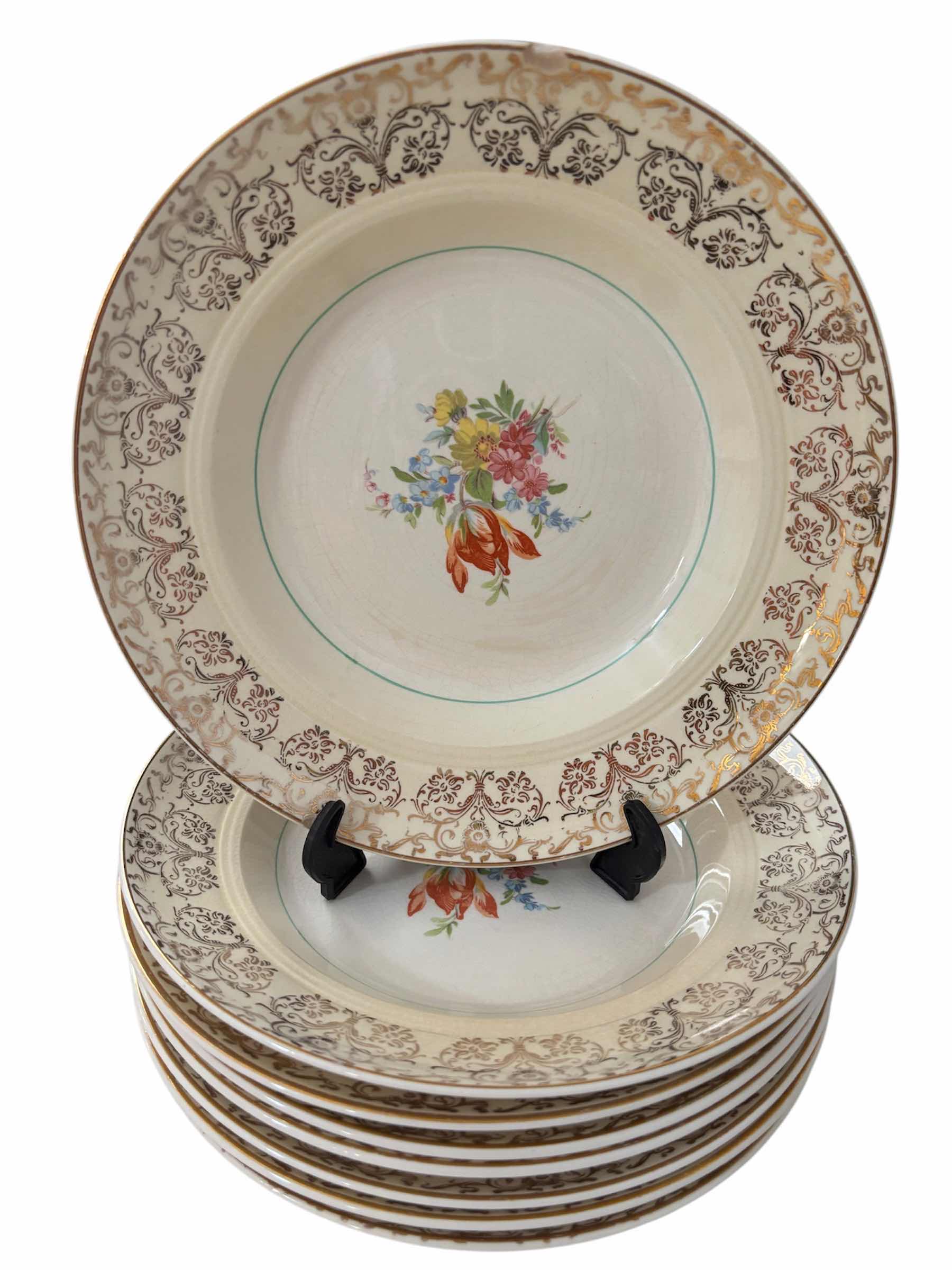 Photo 1 of VINTAGE SALEM CHINA COMPANY 23 KARAT GOLD LETTERING - 26 PIECES