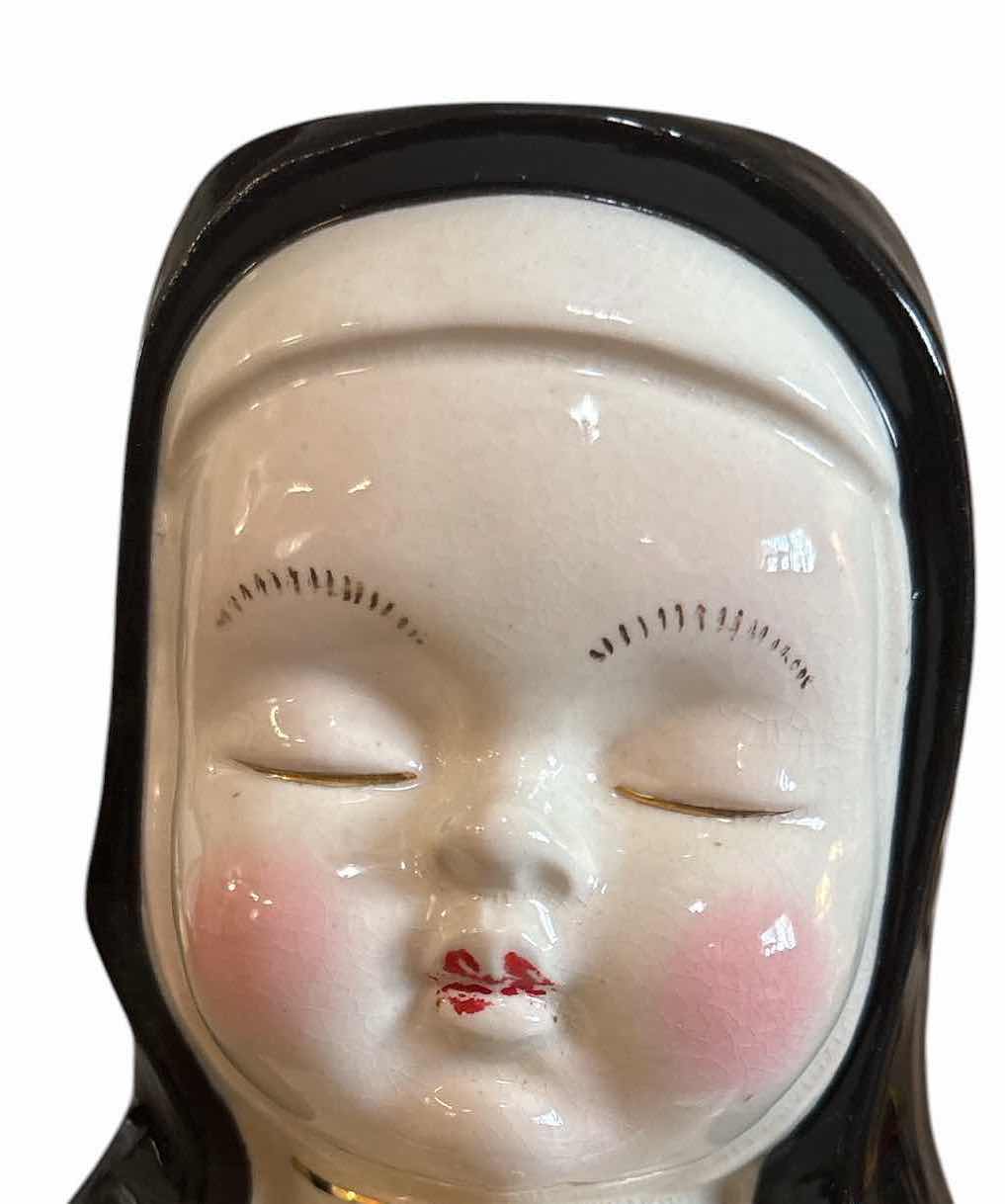 Photo 1 of VINTAGE CERAMIC PRAYING NUN H5.5” $65
