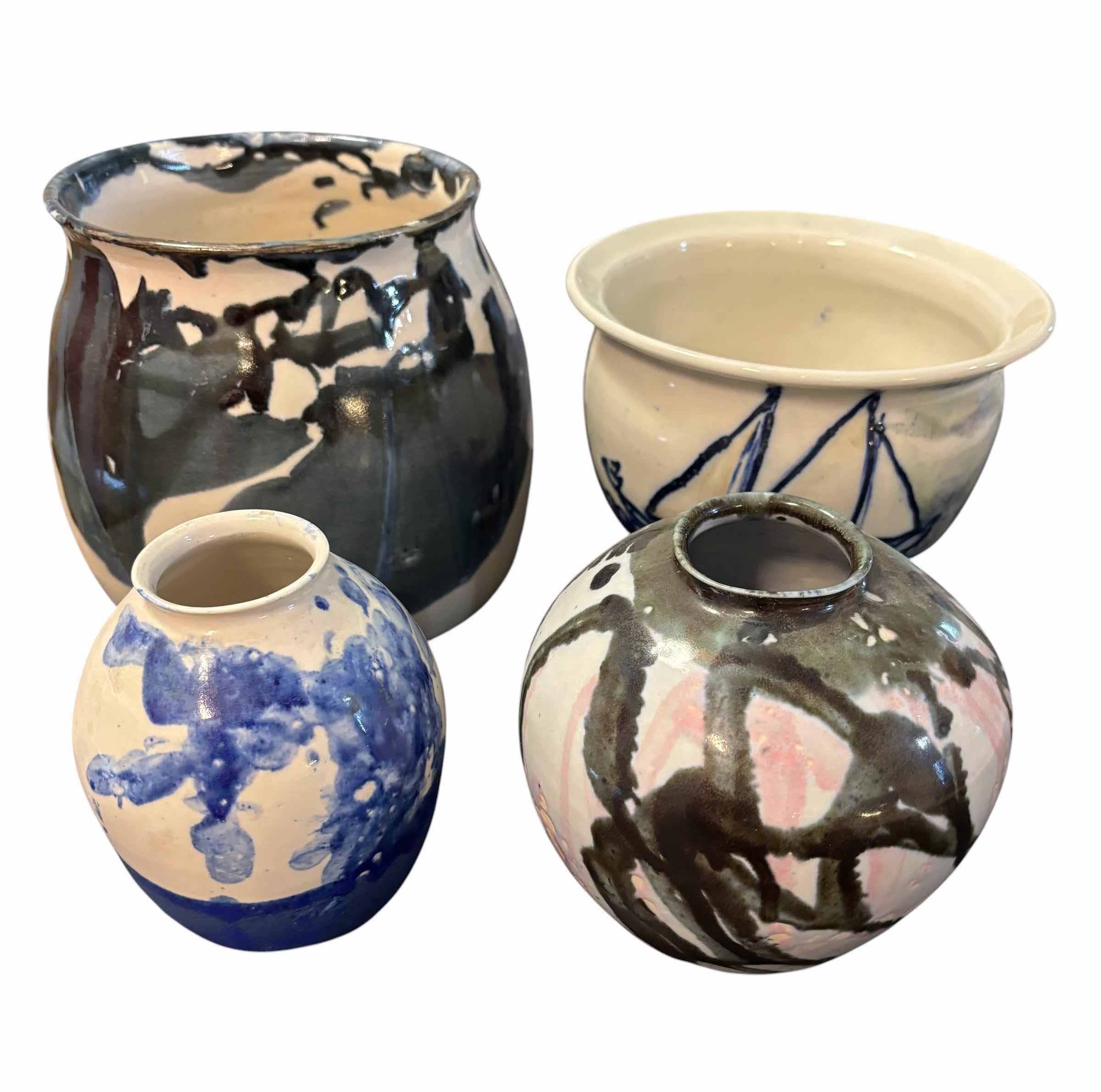 Photo 1 of STUDIO POTTERY VASES - 4 PIECES