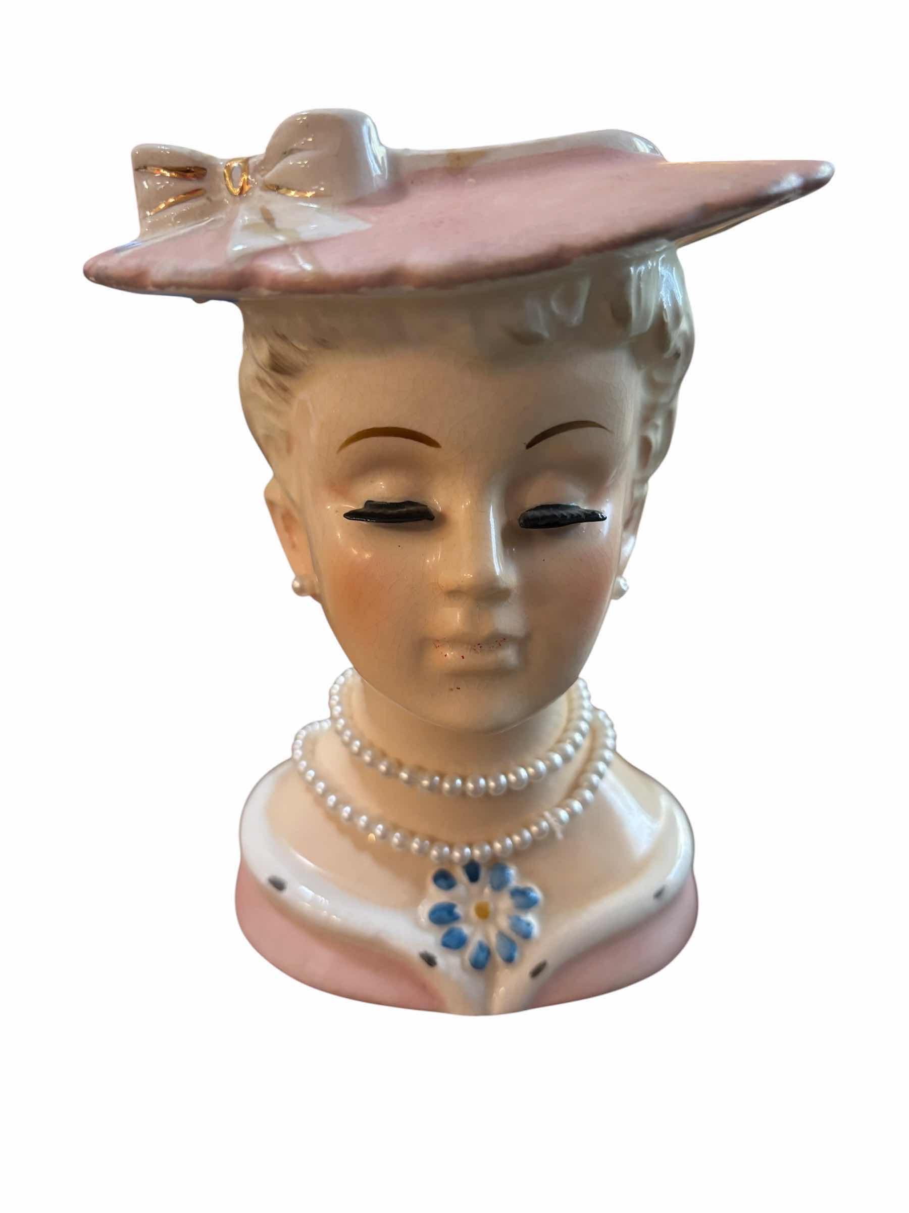 Photo 1 of VINTAGE CERAMIC LADY HEAD VASE