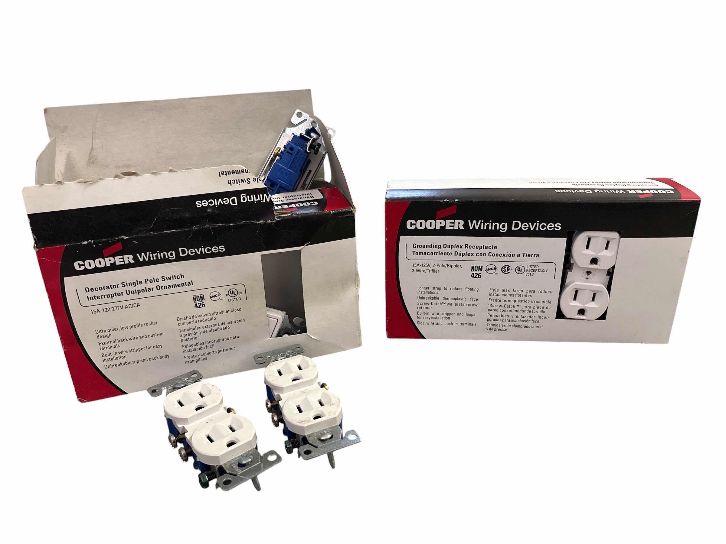 Photo 1 of (20)PCS COOPER WIRING GROUNDING DUPLEX RECEPTACLE