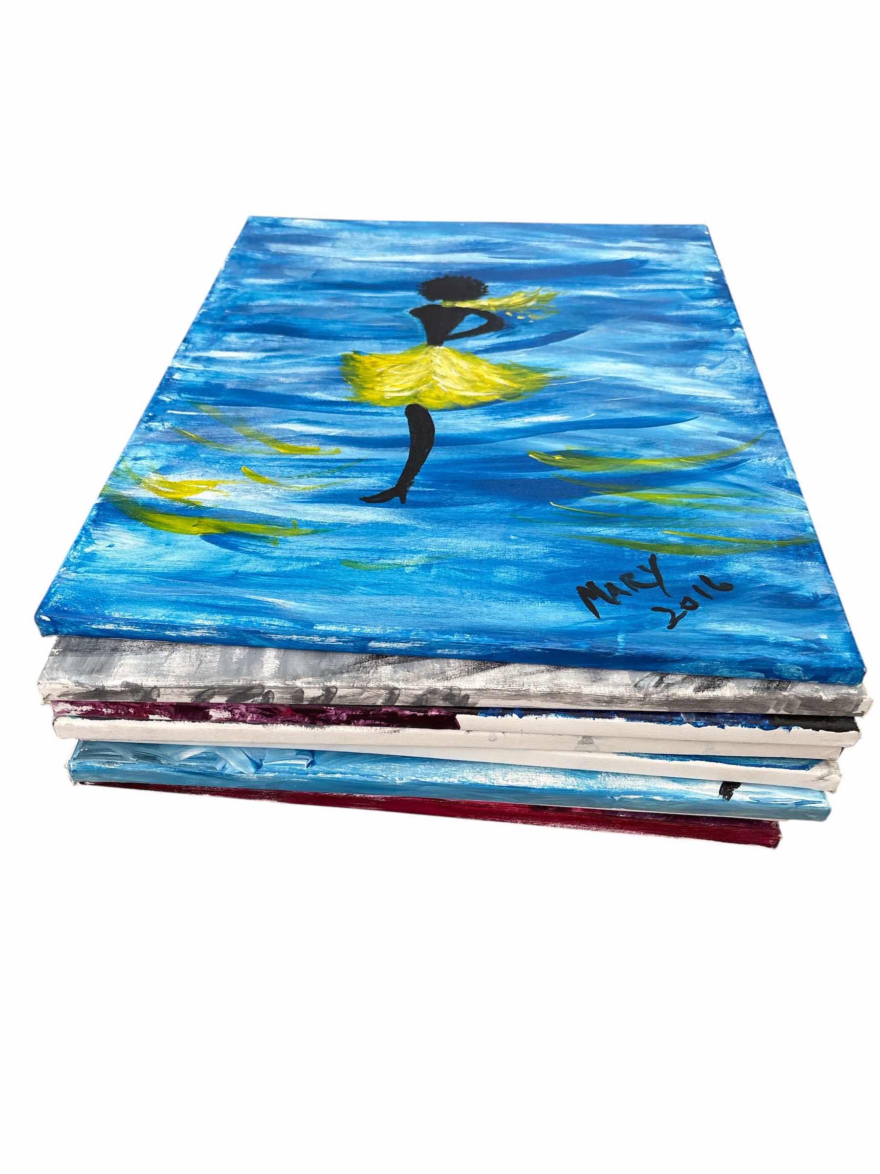 Photo 1 of (8)PCS CANVAS WALL ART HAND PAINTED PERFECT FOR TEACHERS IN CLASSROOMS