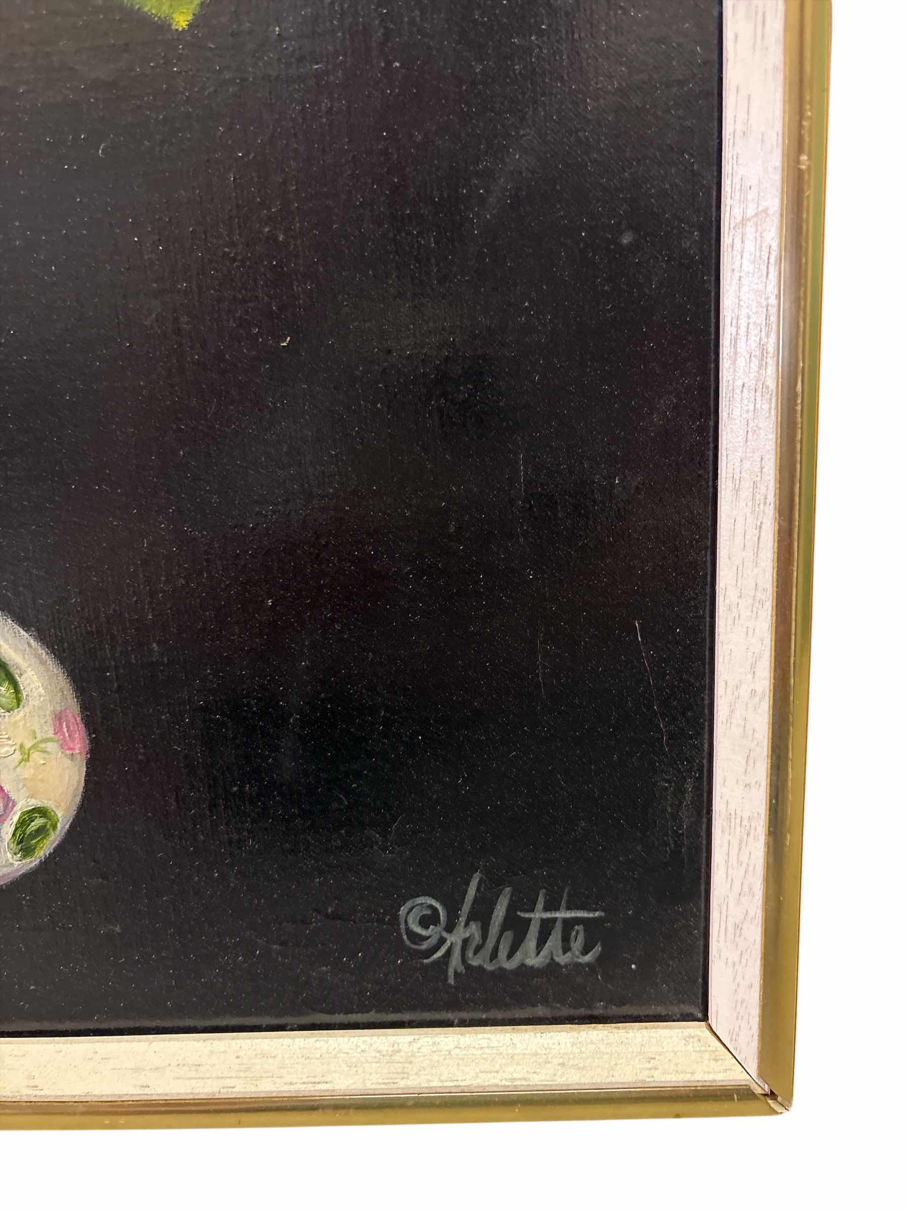 Photo 1 of VINTAGE FRAMED ART ORIGINAL OIL PAINTING ON CANVAS “VIRGO ROSE” SIGNED BY ARLETTE EDWARDS #2331 13”X17.5” $1400