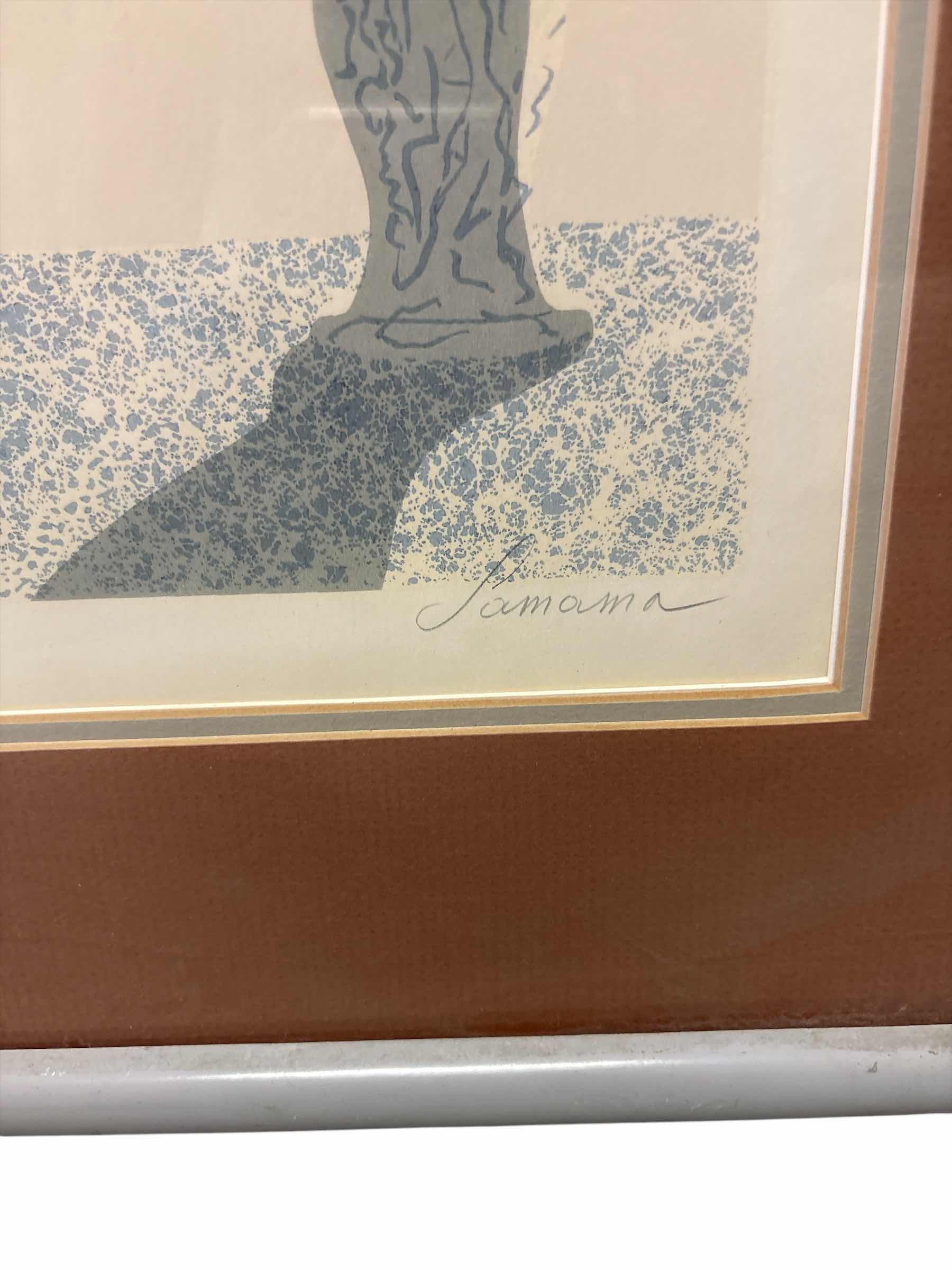 Photo 1 of VINTAGE FRAMED MODERN ART PRINT BY CAROL EYTINGE “HOMEWARD BOUND” SIGNED BY FRENCH ARTIST SAMAMA 27”X33”