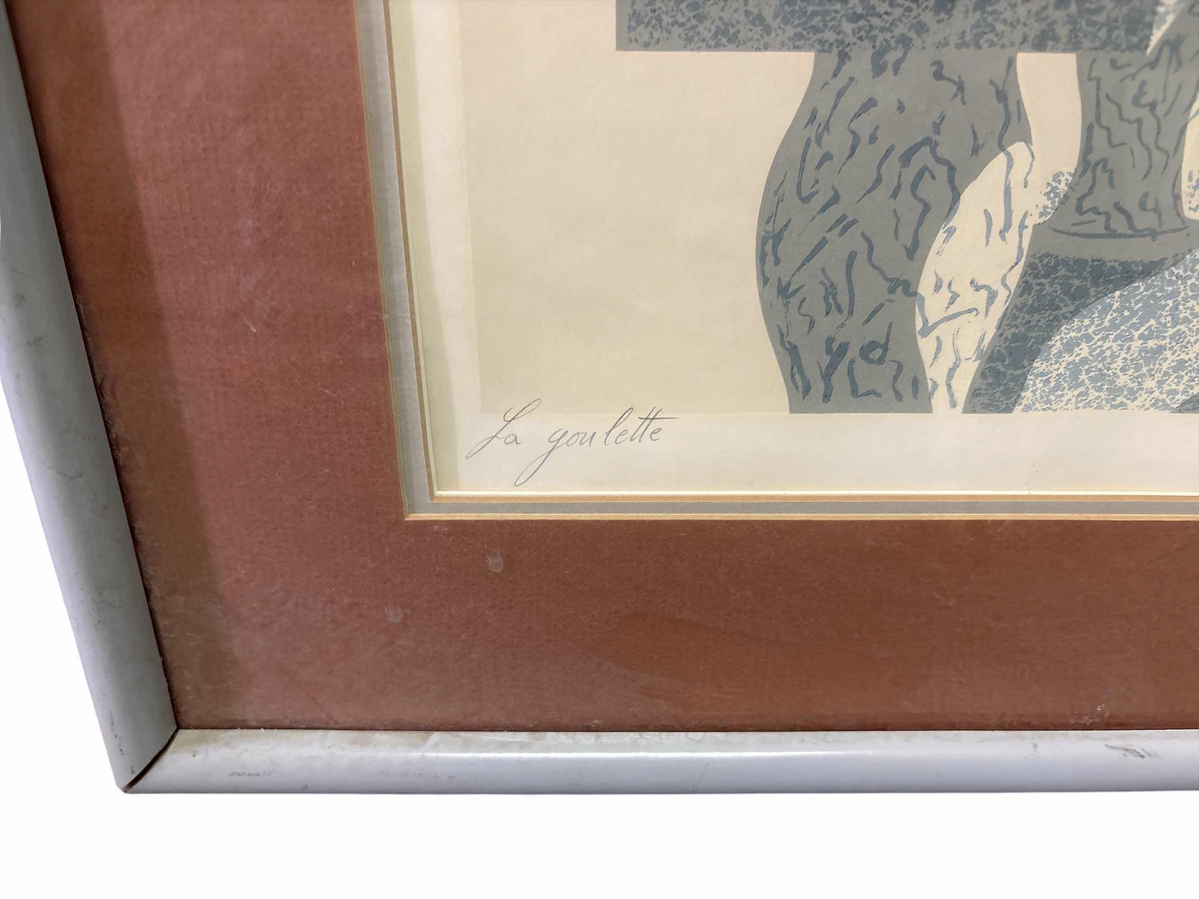 Photo 1 of VINTAGE FRAMED MODERN ART PRINT BY CAROL EYTINGE “HOMEWARD BOUND” SIGNED BY FRENCH ARTIST SAMAMA 27”X33”