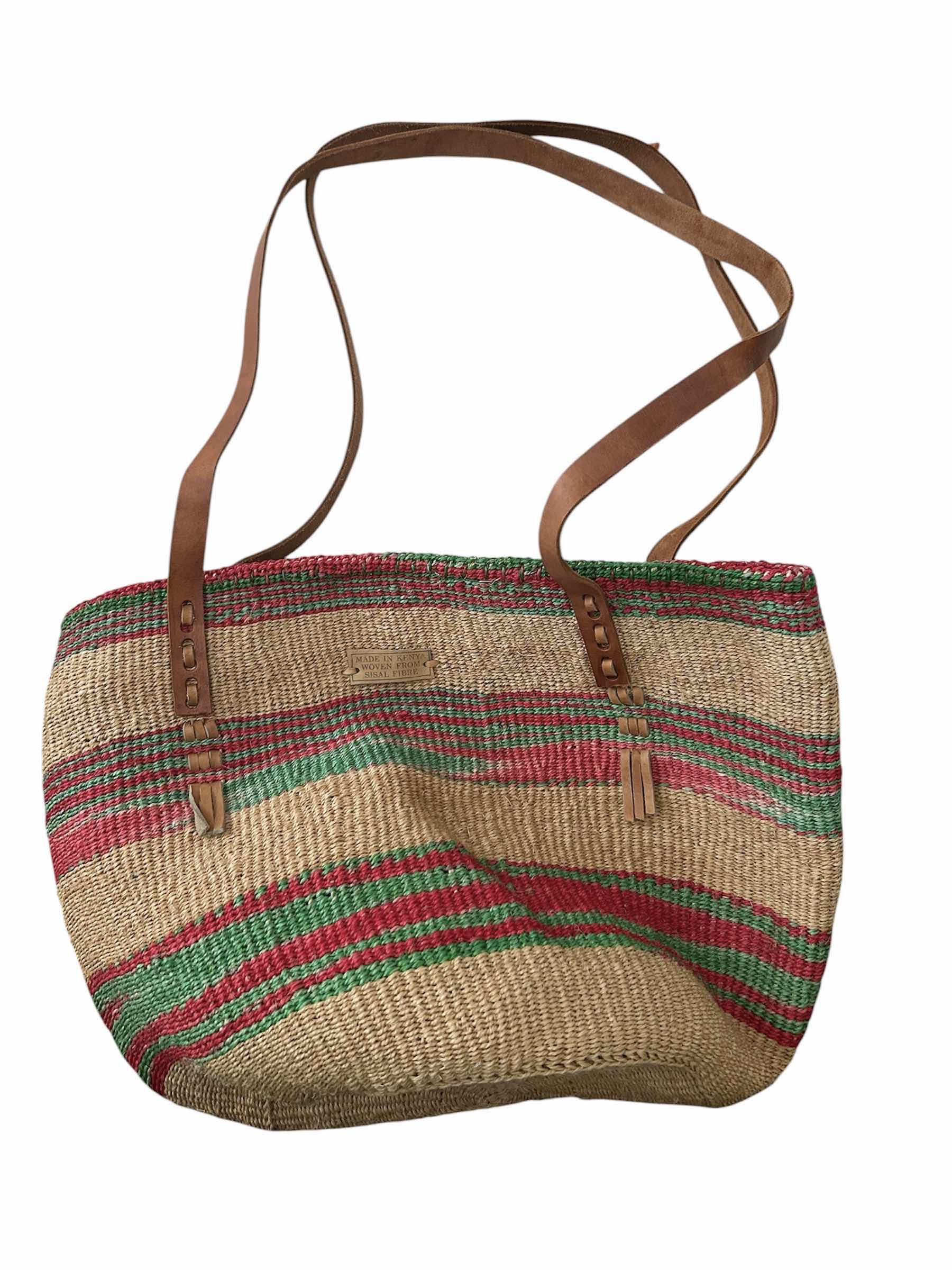 View 1 of KENYA-MADE WOVEN SISAL FIBER MARKET TOTE BAG