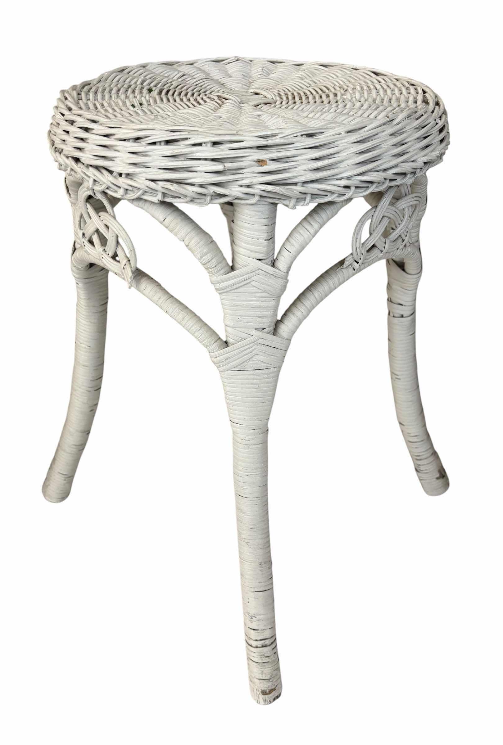 Photo 1 of WICKER STOOL, TRASH CANS (2) & BATHROOM SCALE