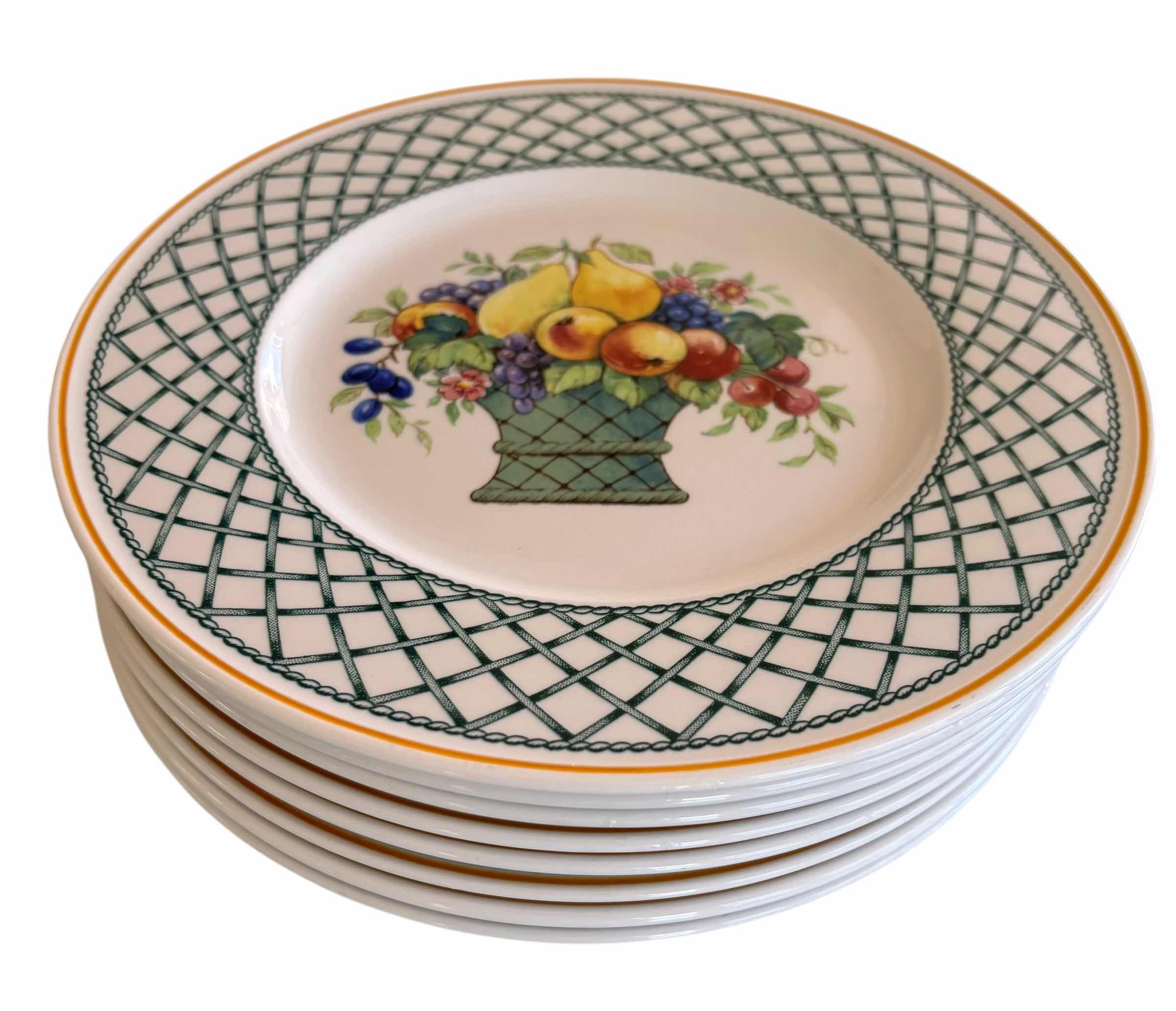 Photo 1 of VINTAGE VILLEROY & BOCH BASKET PATTERN PORCELAIN DISHES $750