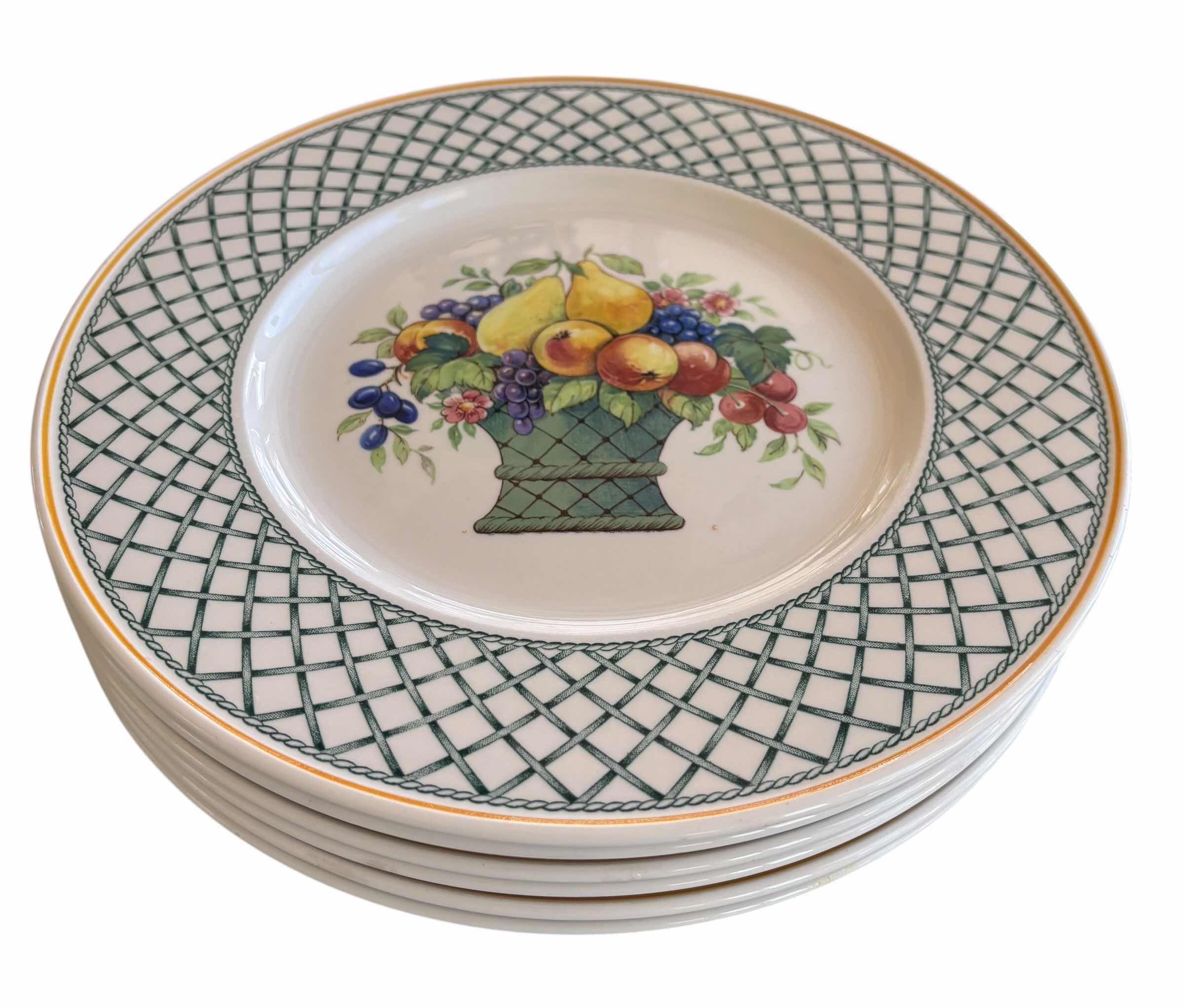 Photo 1 of VINTAGE VILLEROY & BOCH BASKET PATTERN PORCELAIN DISHES $750