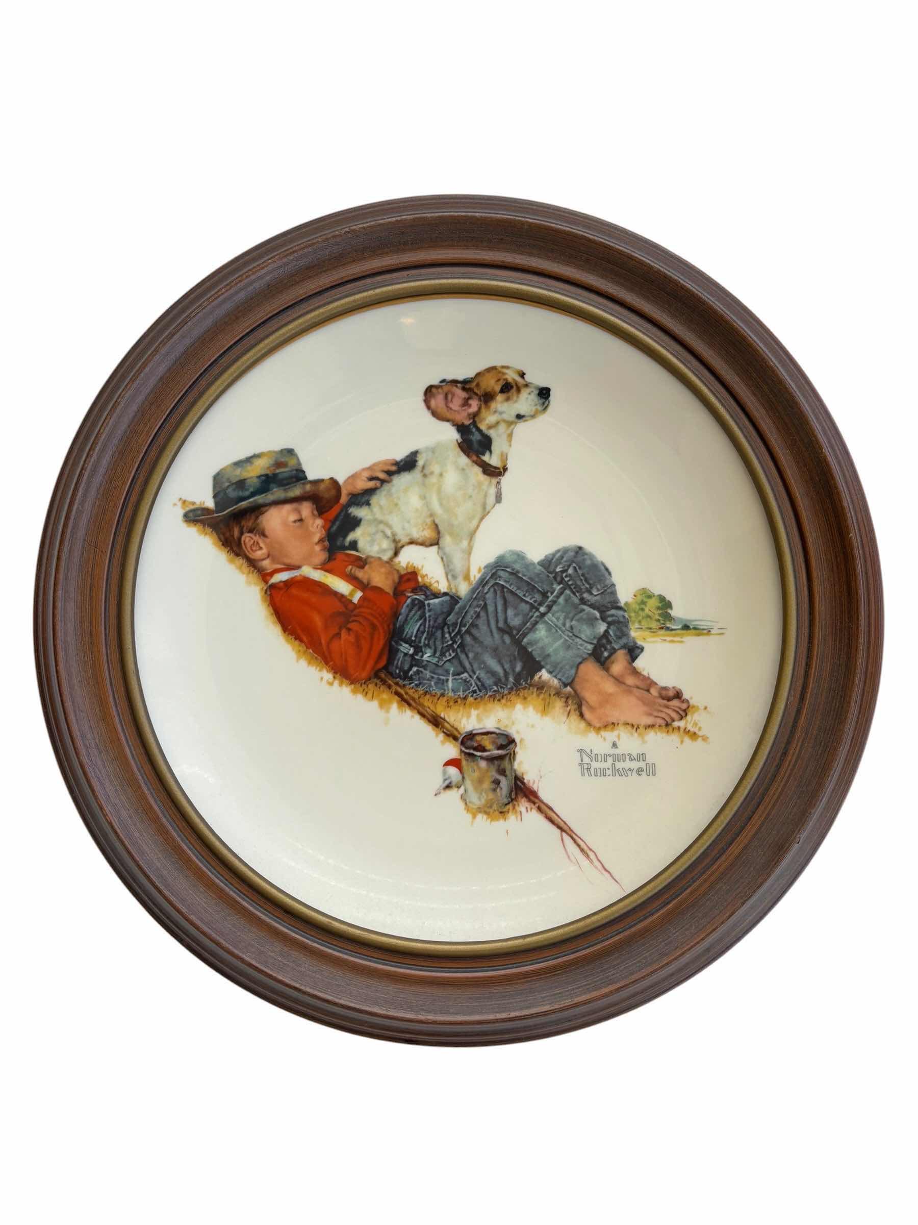 Photo 1 of NORMAN ROCKWELL COLLECTORS PLATE IN WOOD PLATE HOLDER 13.5”D $60