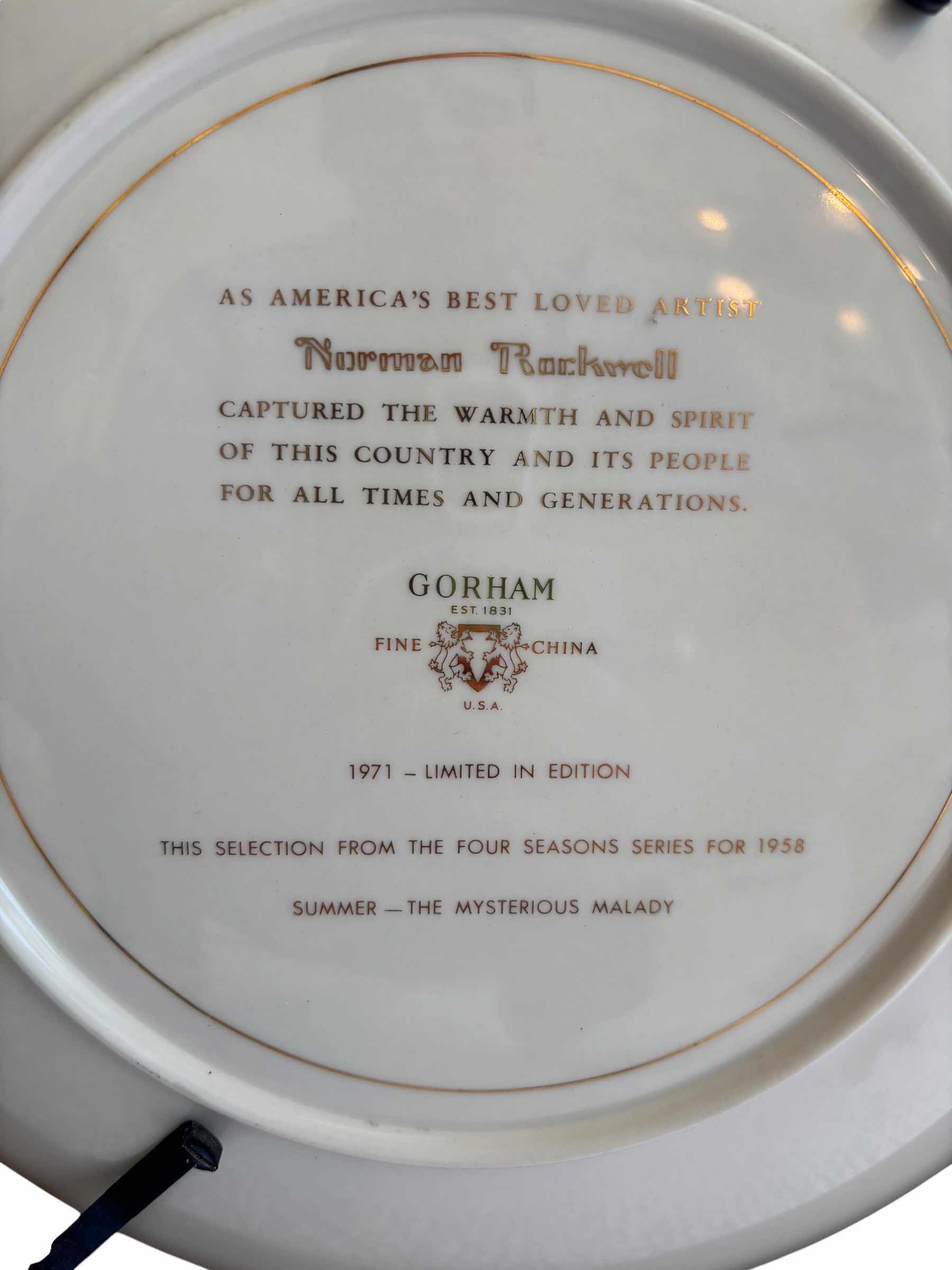 Photo 1 of NORMAN ROCKWELL COLLECTORS PLATE IN WOOD PLATE HOLDER 13.5”D $80