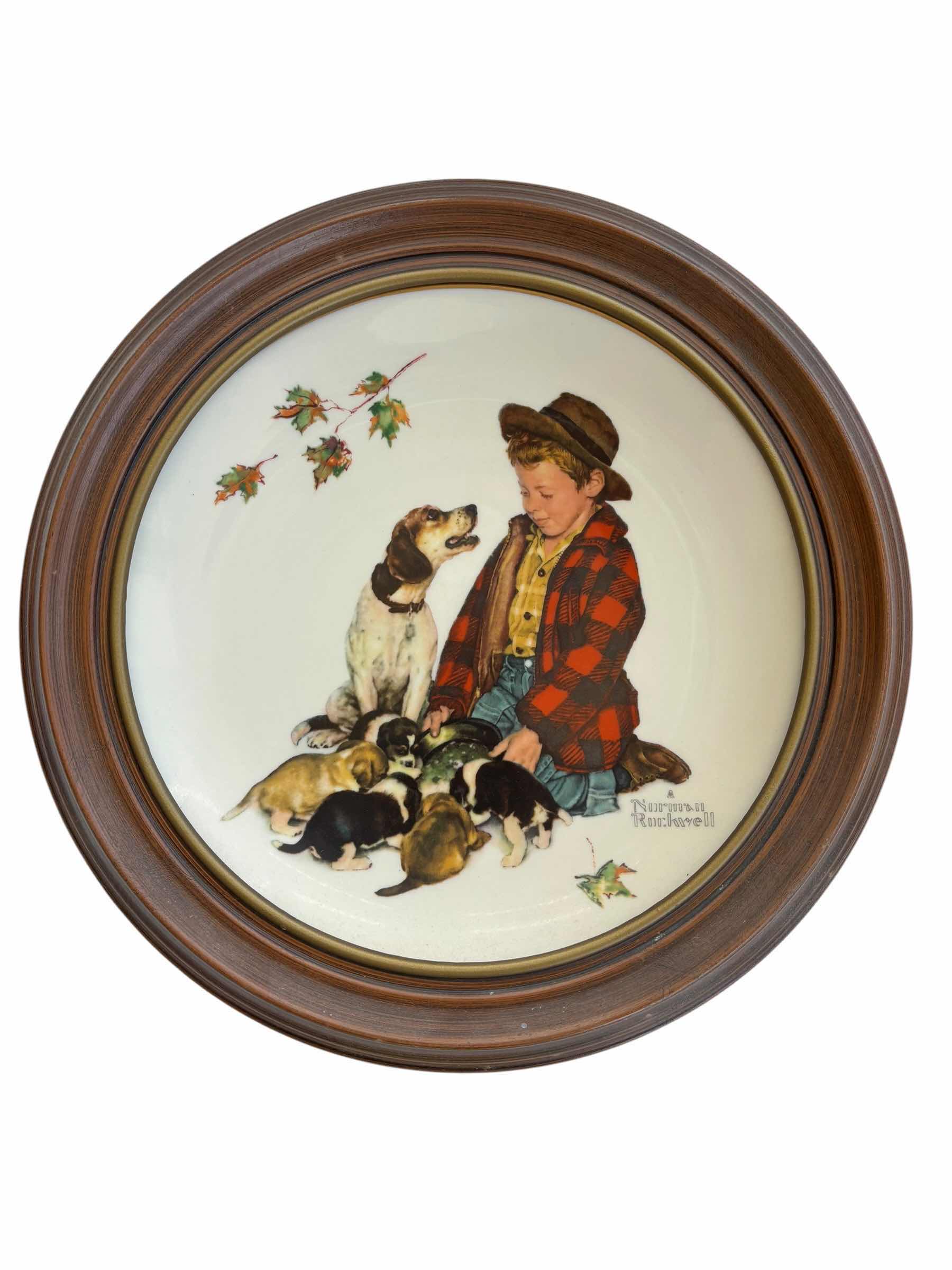 Photo 1 of NORMAN ROCKWELL COLLECTORS PLATE IN WOOD PLATE HOLDER 13.5”D $60