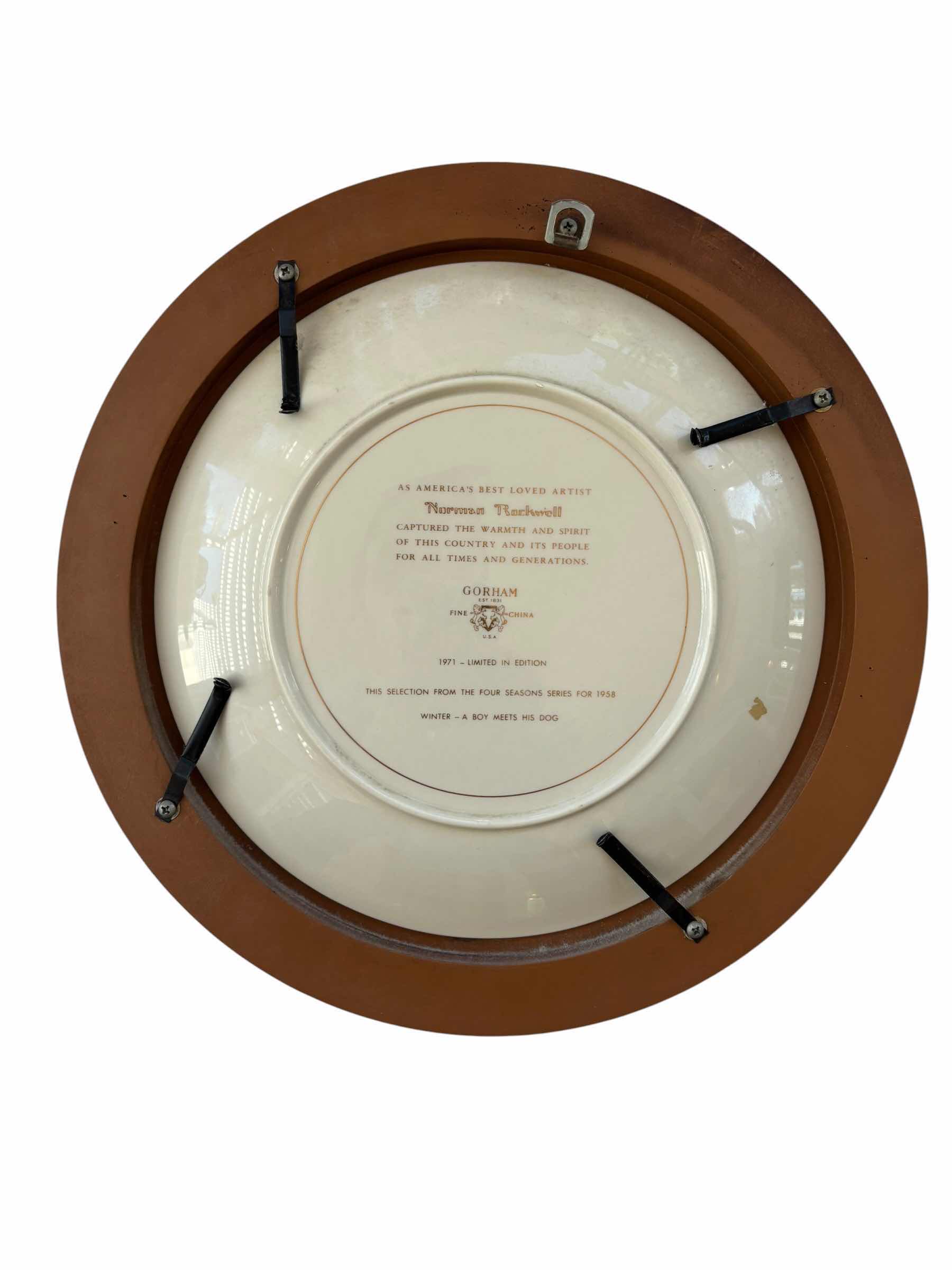 Photo 1 of NORMAN ROCKWELL COLLECTORS PLATE IN WOOD PLATE HOLDER 13.5”D