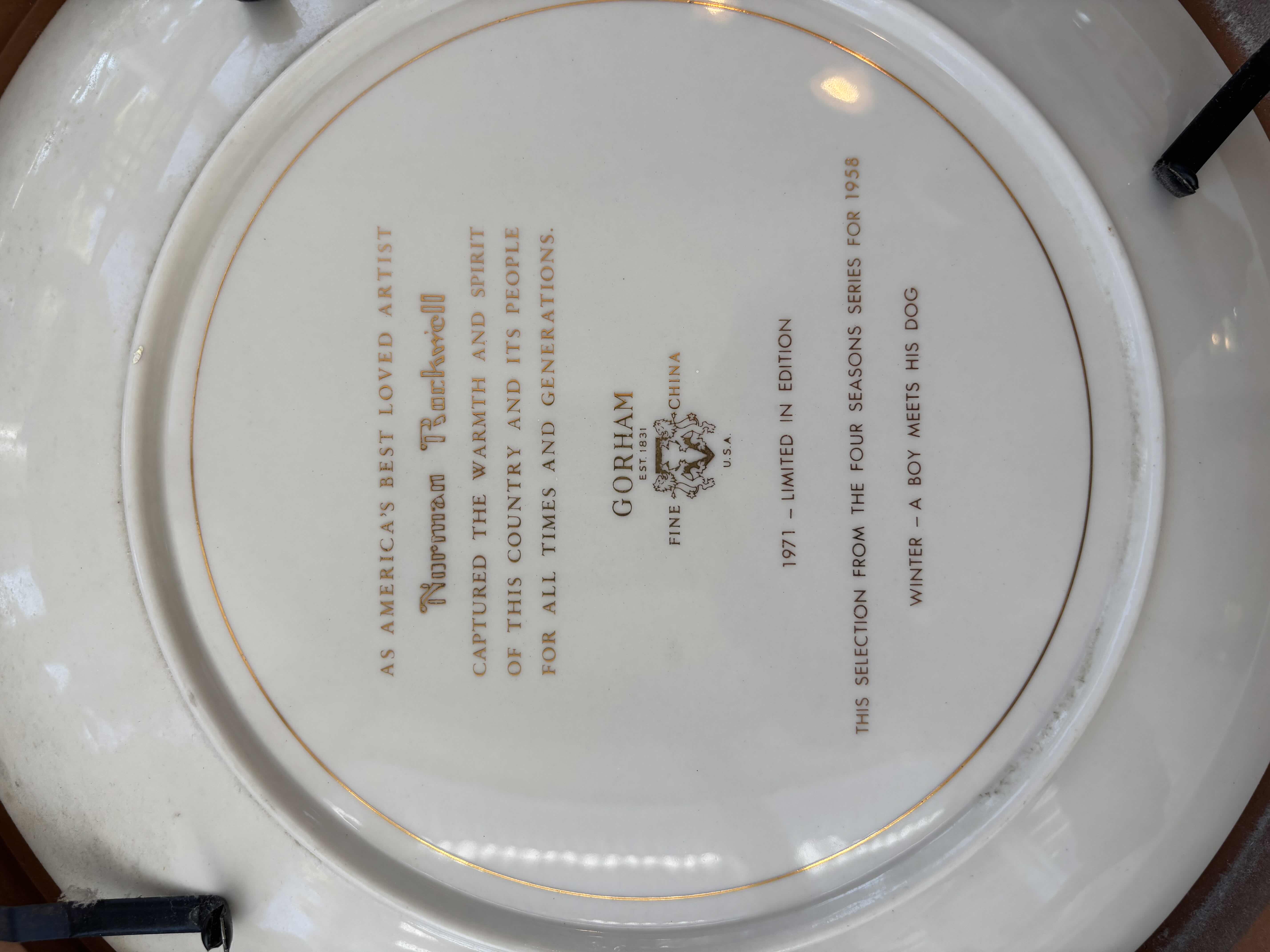 Photo 1 of NORMAN ROCKWELL COLLECTORS PLATE IN WOOD PLATE HOLDER 13.5”D