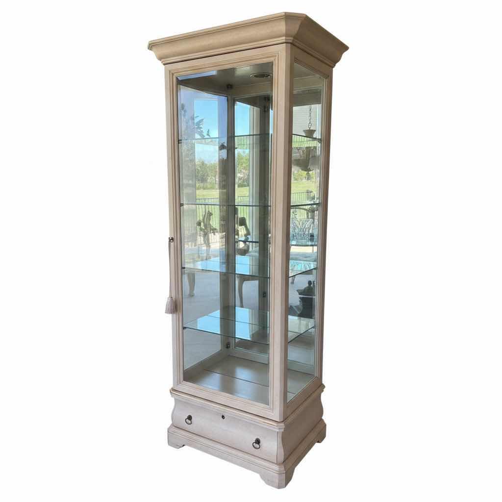 Photo 1 of CURIO CABINET WITH 4 GLASS SHELVES & KEY TO DOOR LOCK 13” X 25” X 77”H