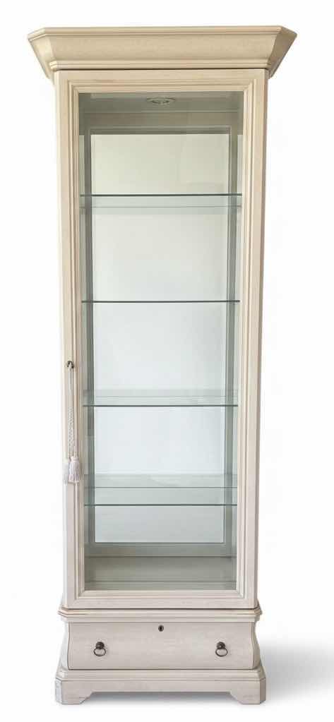Photo 1 of CURIO CABINET WITH 4 GLASS SHELVES & KEY TO DOOR LOCK 13” X 25” X 77”H