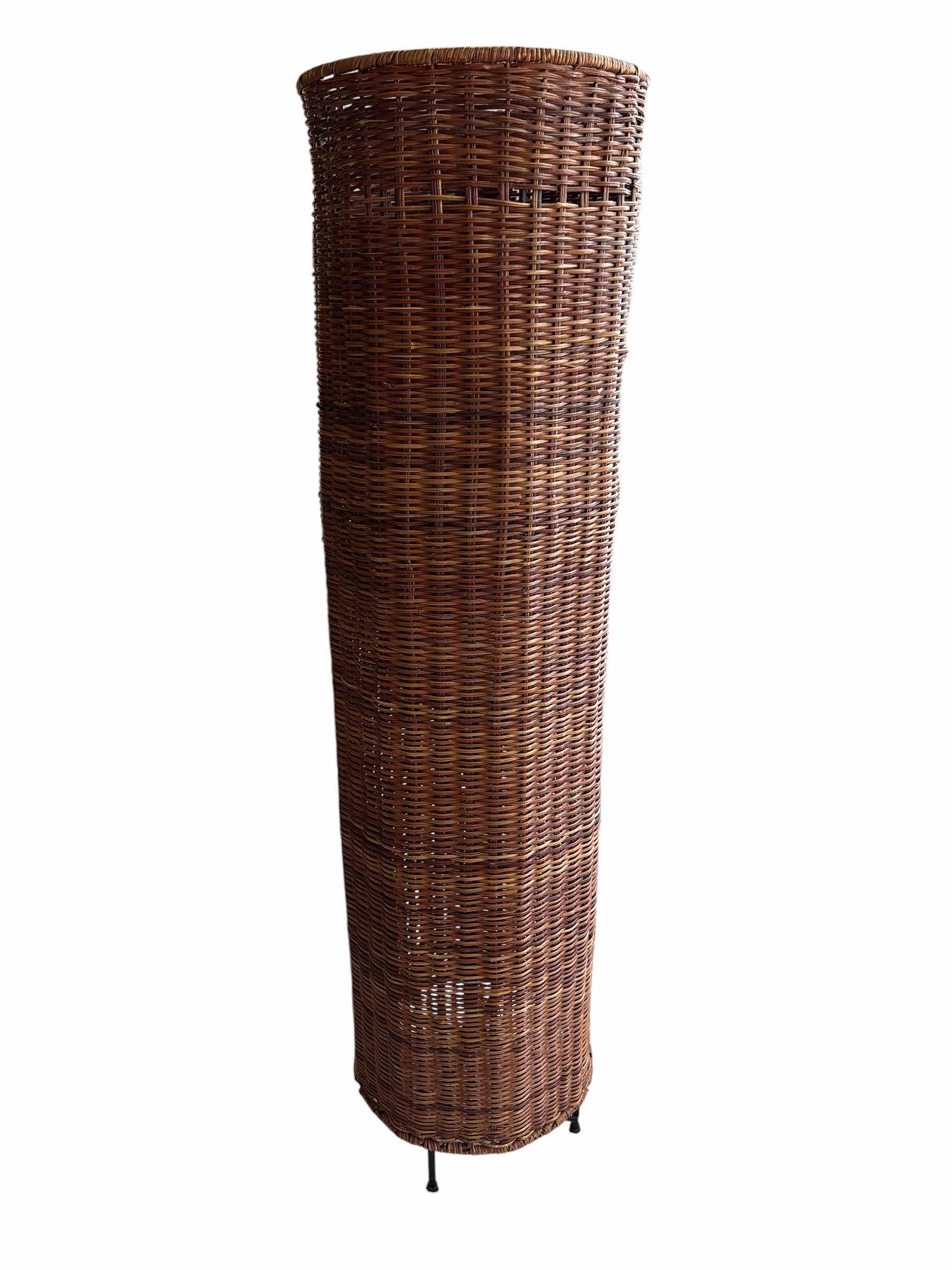 Photo 1 of TALL WICKER/RATTAN FLOOR LAMP W FOOT SWITCH H31.5” $1273