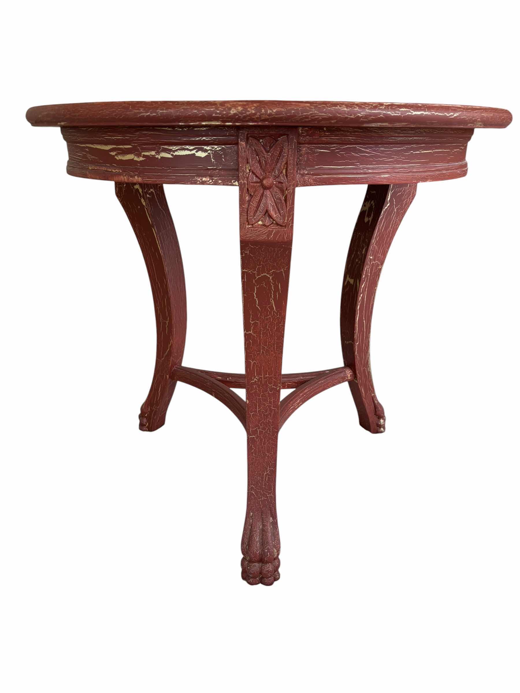 Photo 1 of RUSTIC ROUND WOODEN SIDE TABLE H25” $1275