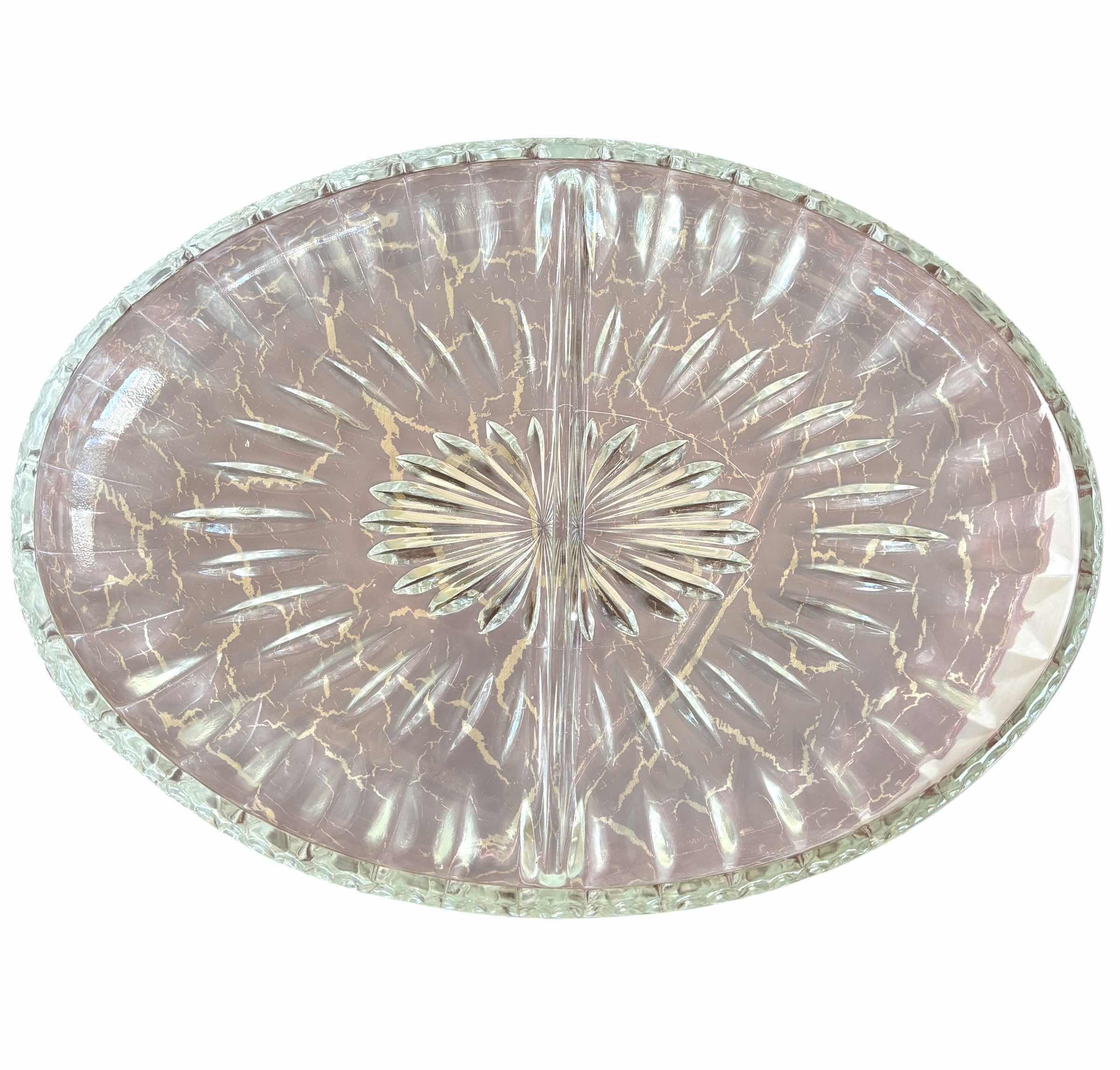 Photo 1 of GLASS SERVING DISHES (2) & CRYSTAL COMPOTE CANDY DISH