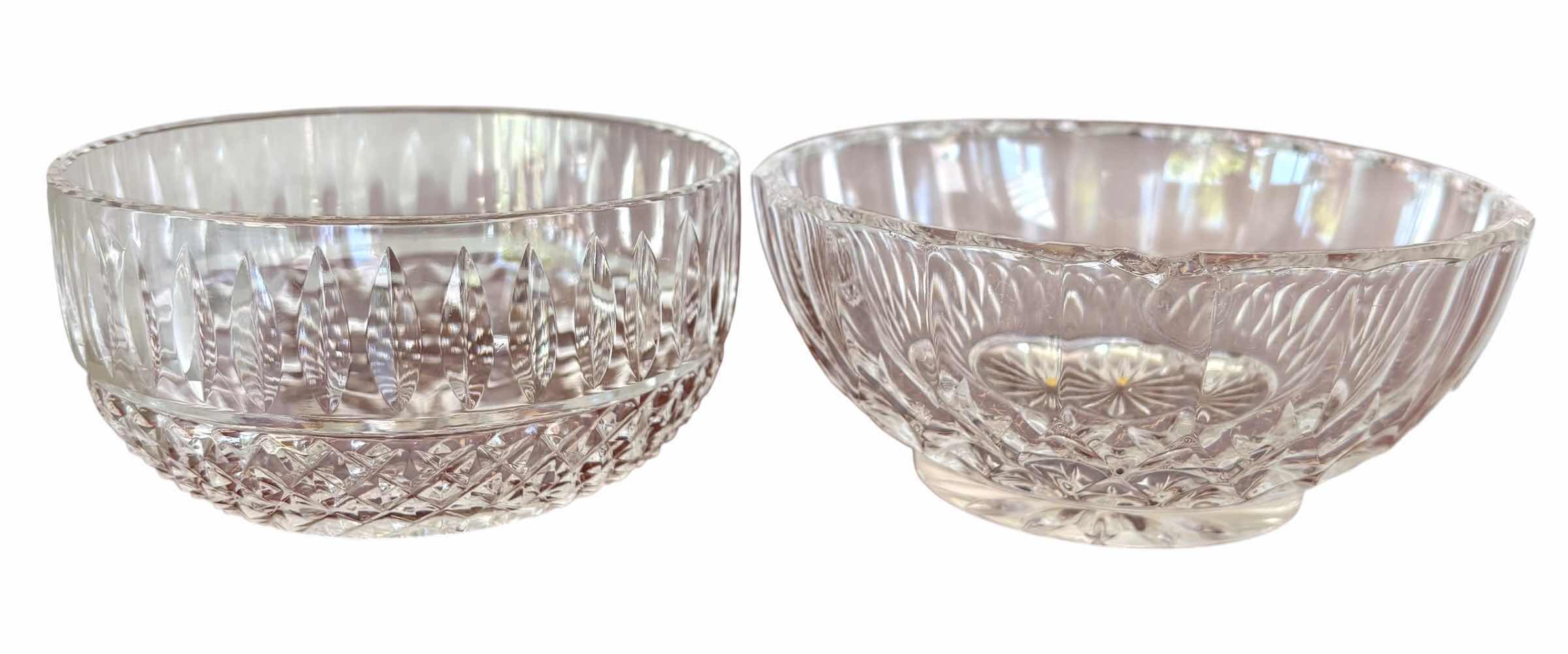 Photo 1 of CRYSTAL ROUND BUTTER DISH, KOSTA BOFA KIRSTEN GLASS BOWL, & VINTAGE MINT BOWLS (3)