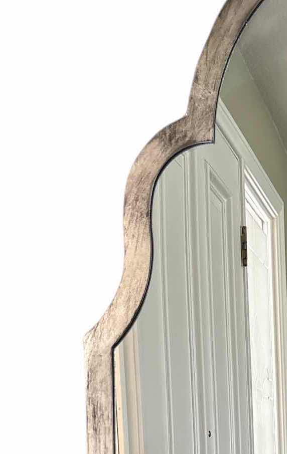 Photo 1 of ARCHED WALL MIRROR W DISTRESSED WOOD TONE FRAME H41.5”