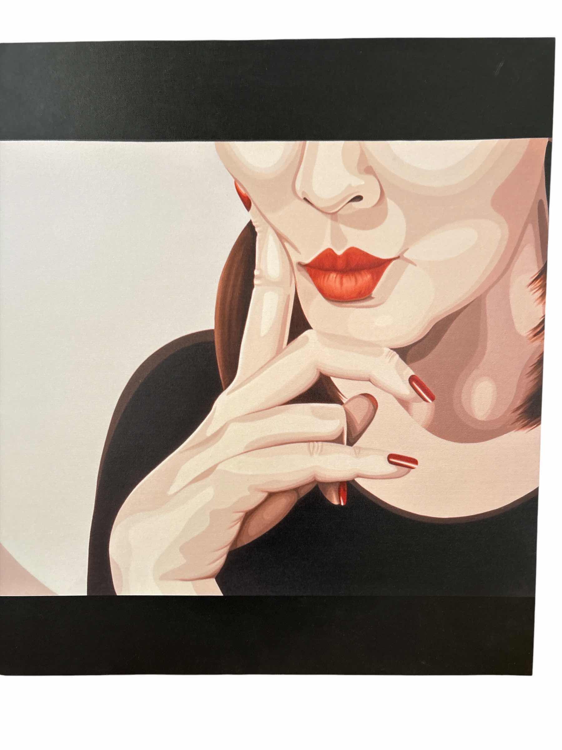 Photo 1 of MODERN FASHION CANVAS WALL ART WOMAN FIGURE W BOLD RED LIPS AND NAILS 40”X16.5” $300