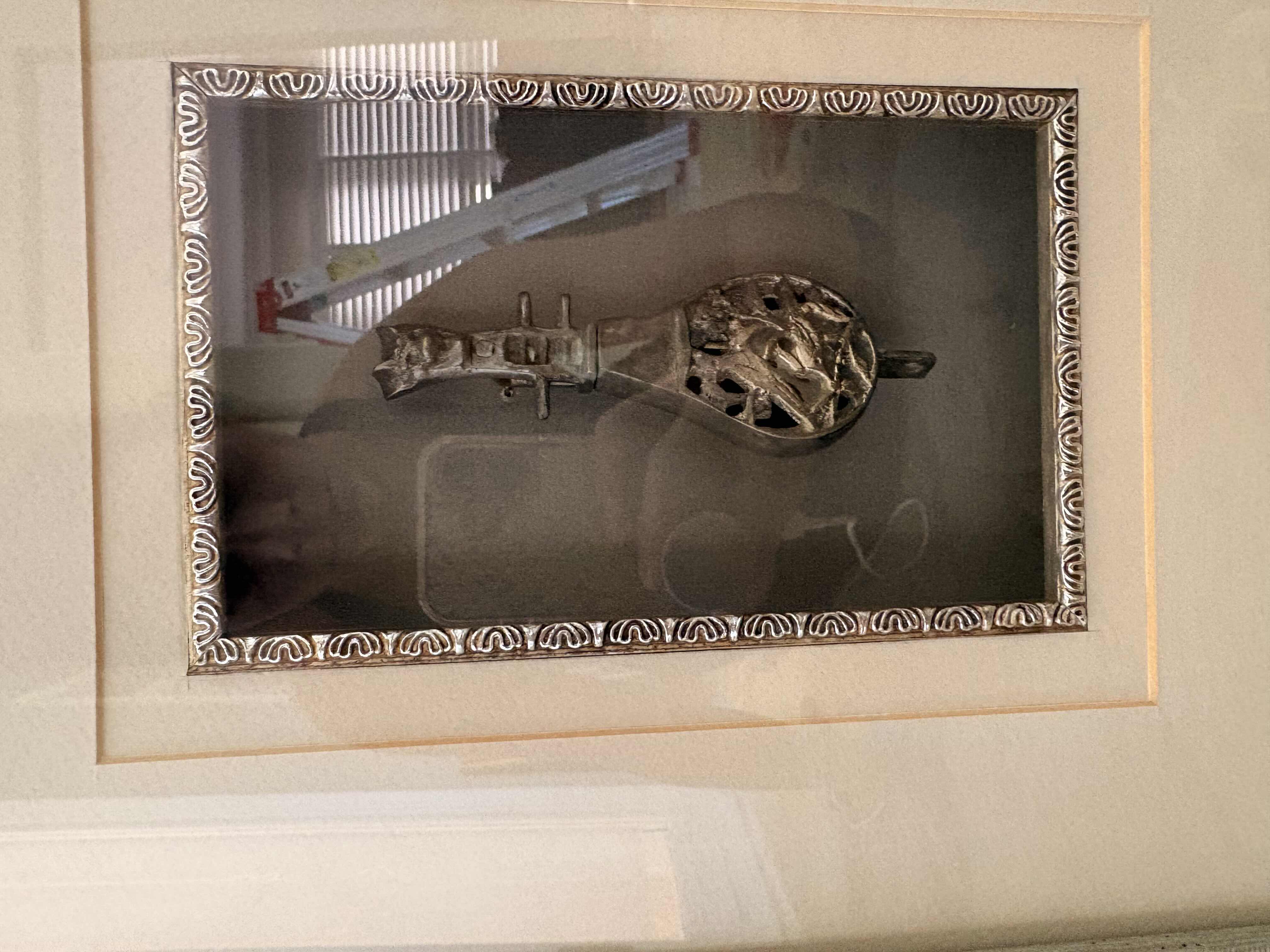 Photo 1 of ANTIQUE FRAMED CHINESE STRING INSTRUMENT WALL DECORATION IN SHADOW BOX 15.5X1&.5”