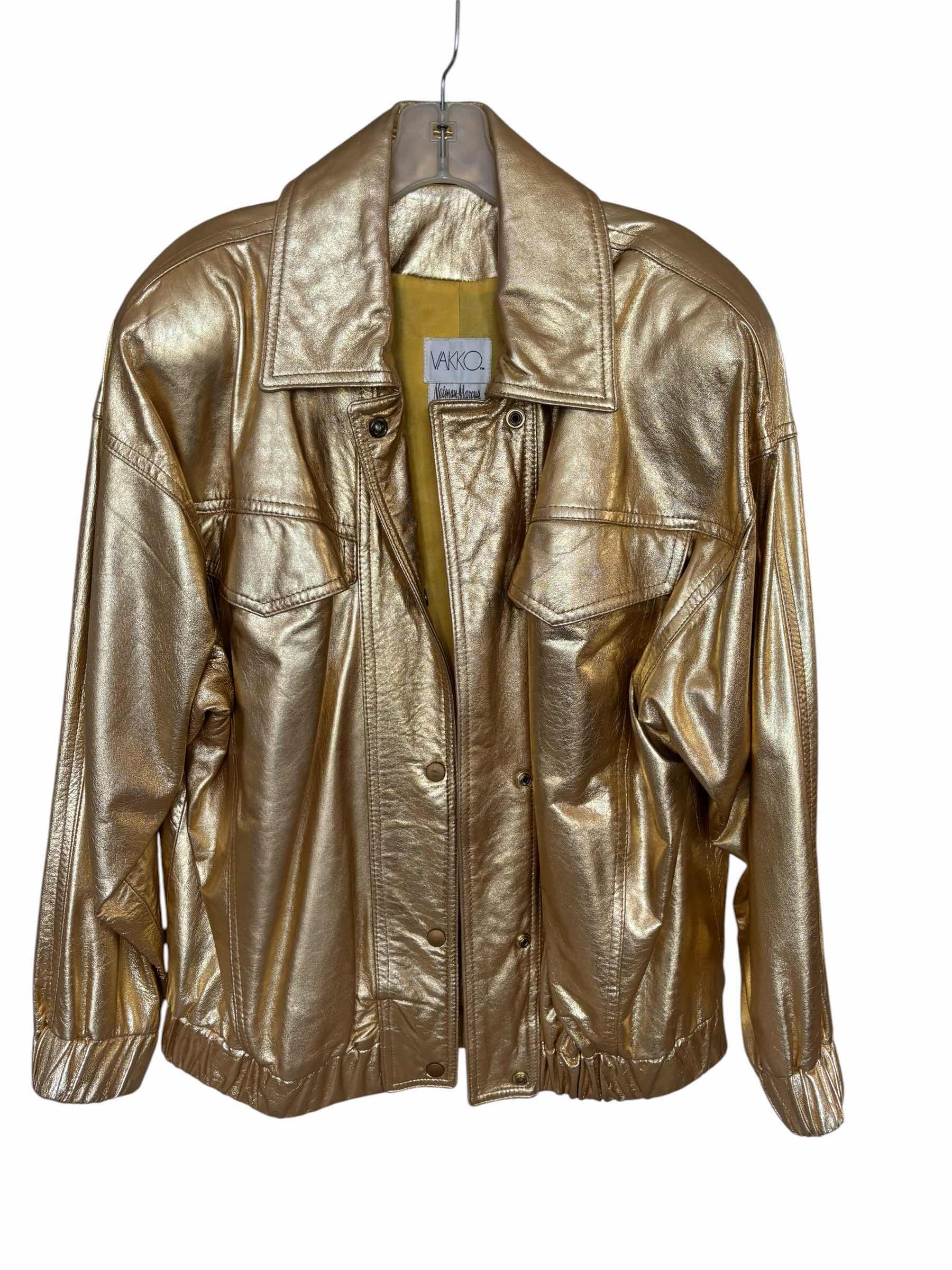 Photo 1 of VINTAGE VAKKO GOLD LEATHER JACKET SIZE M