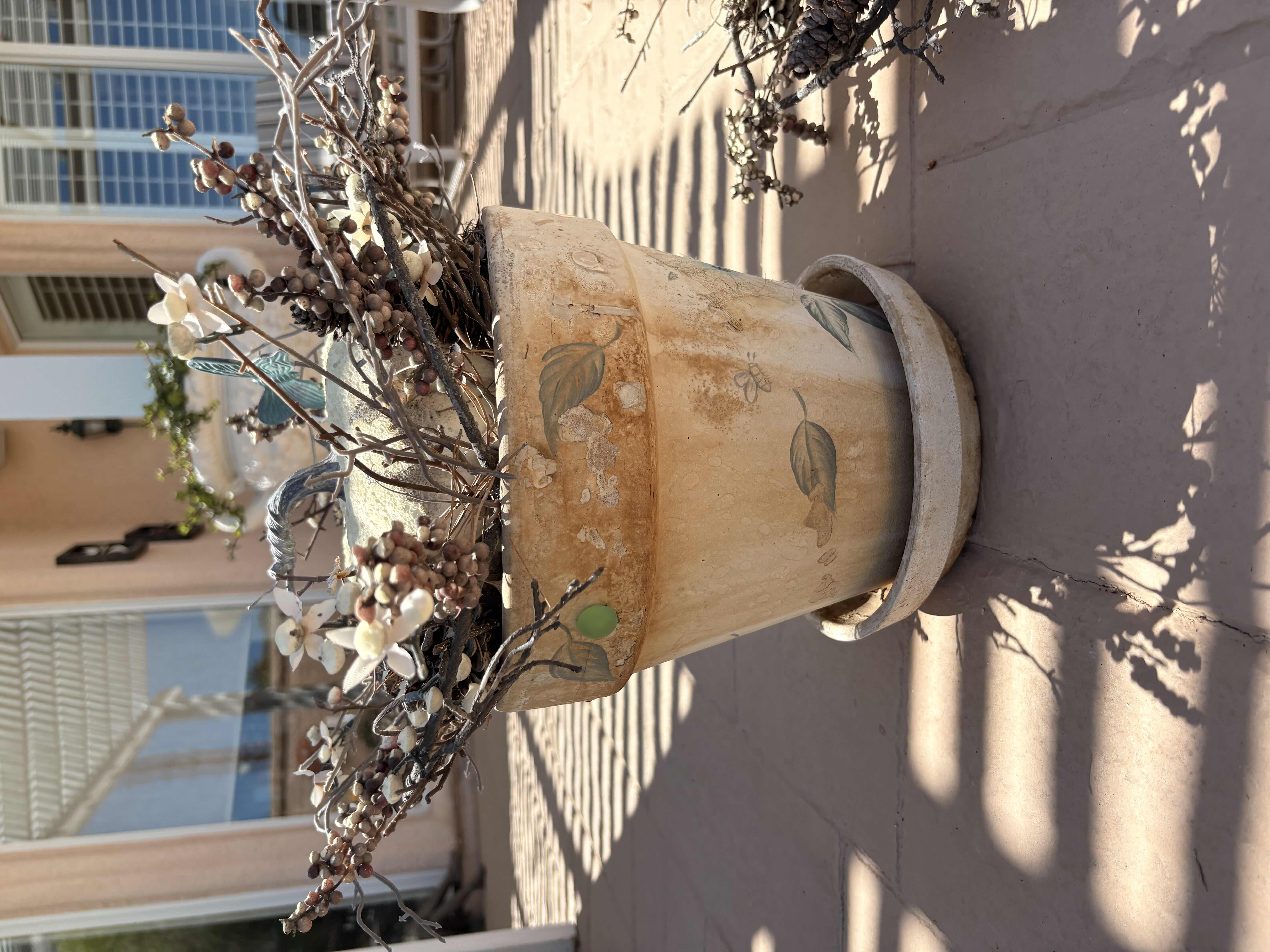 Photo 1 of TERRACOTTA PLANTER W FAUX RUSTIC FLORAL ARRANGEMENT H10”