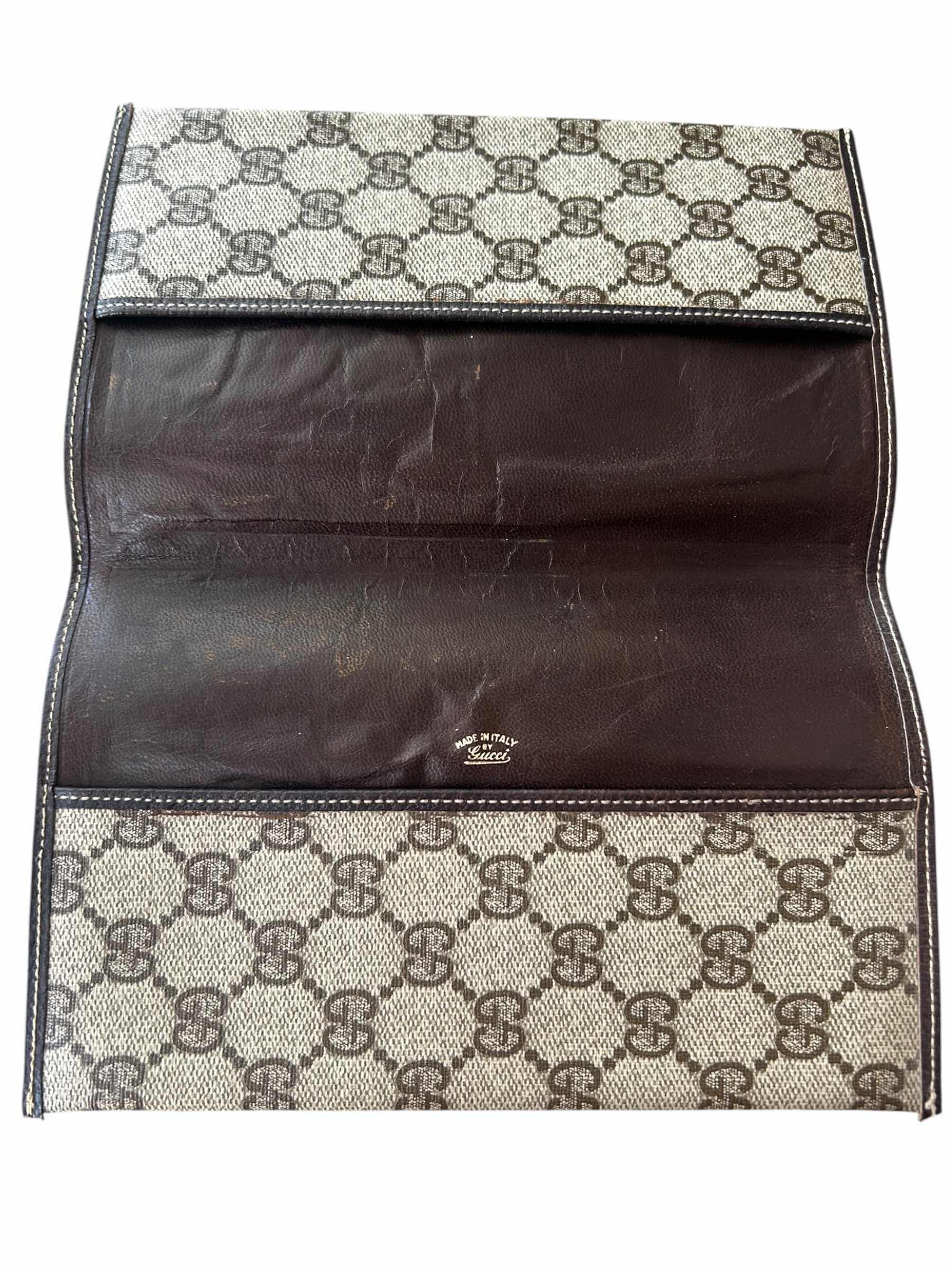 Photo 1 of VINTAGE GUCCI GG SUPREME MONOGRAM CANVAS TV GUIDE CASE AND ALLIGATOR SKIN CARD HOLDER (AUTHENTICITY NOT VERIFIED)
