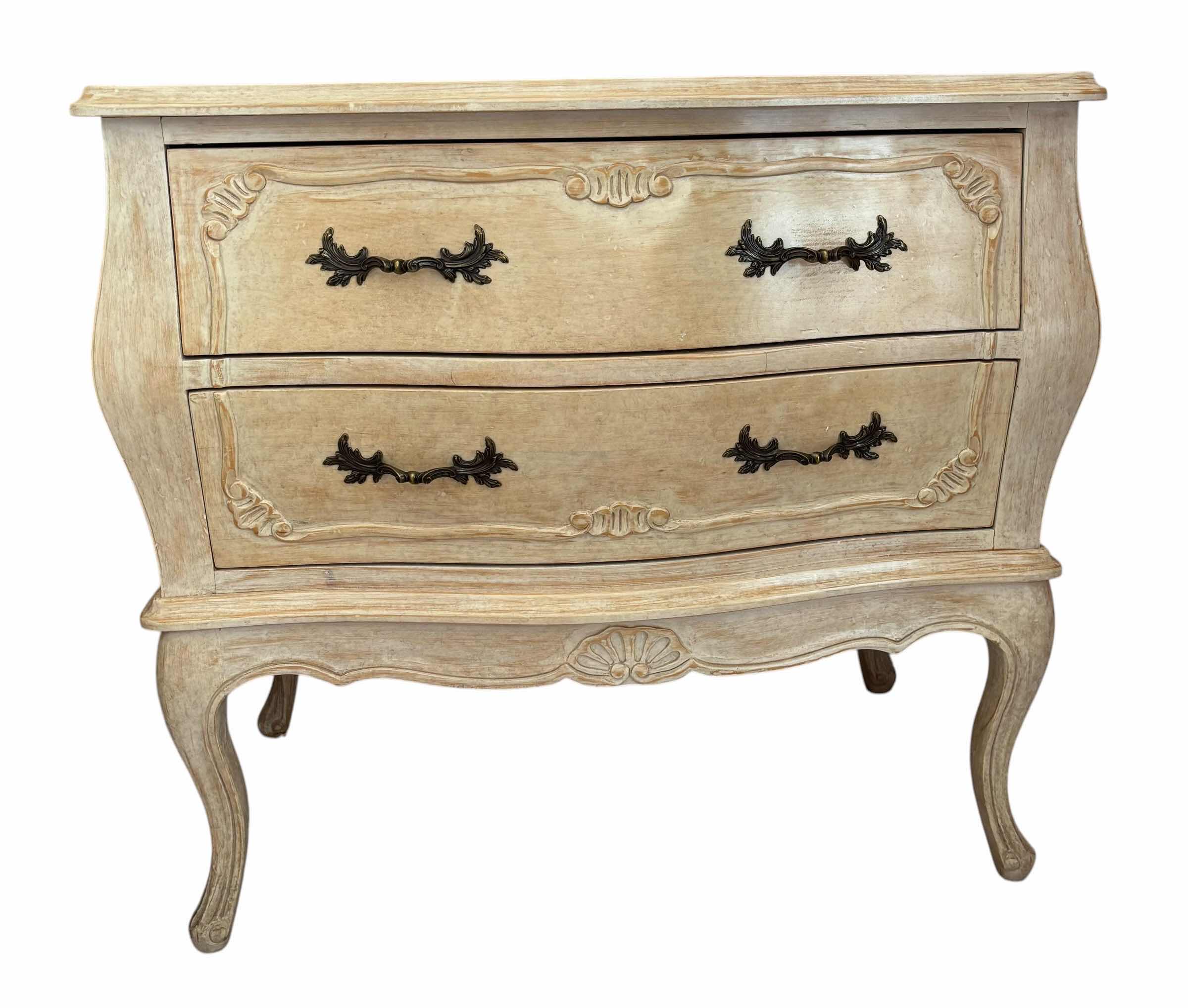 Photo 1 of VINTAGE FRENCH PROVINCIAL BOMBAY STYLE 2-DRAWER NIGHTSTAND 18” X 29” X 27”H