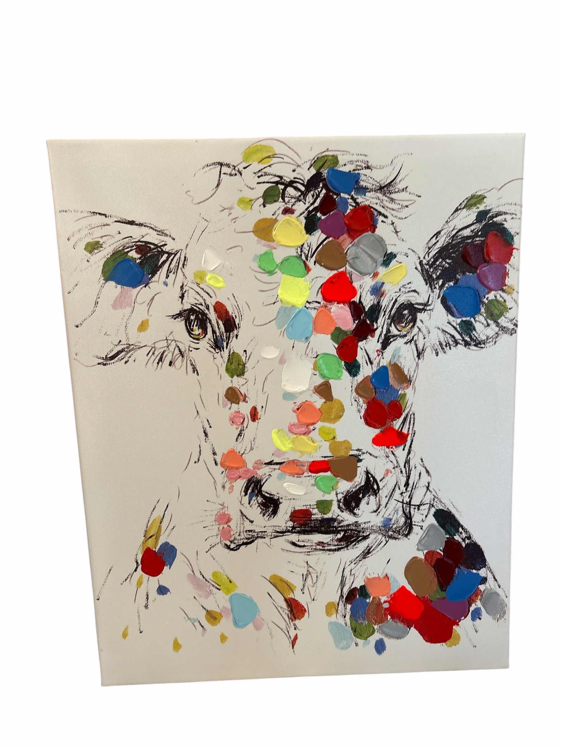 Photo 1 of MODERN ABSTRACT COW CANVAS 15.5”X20”