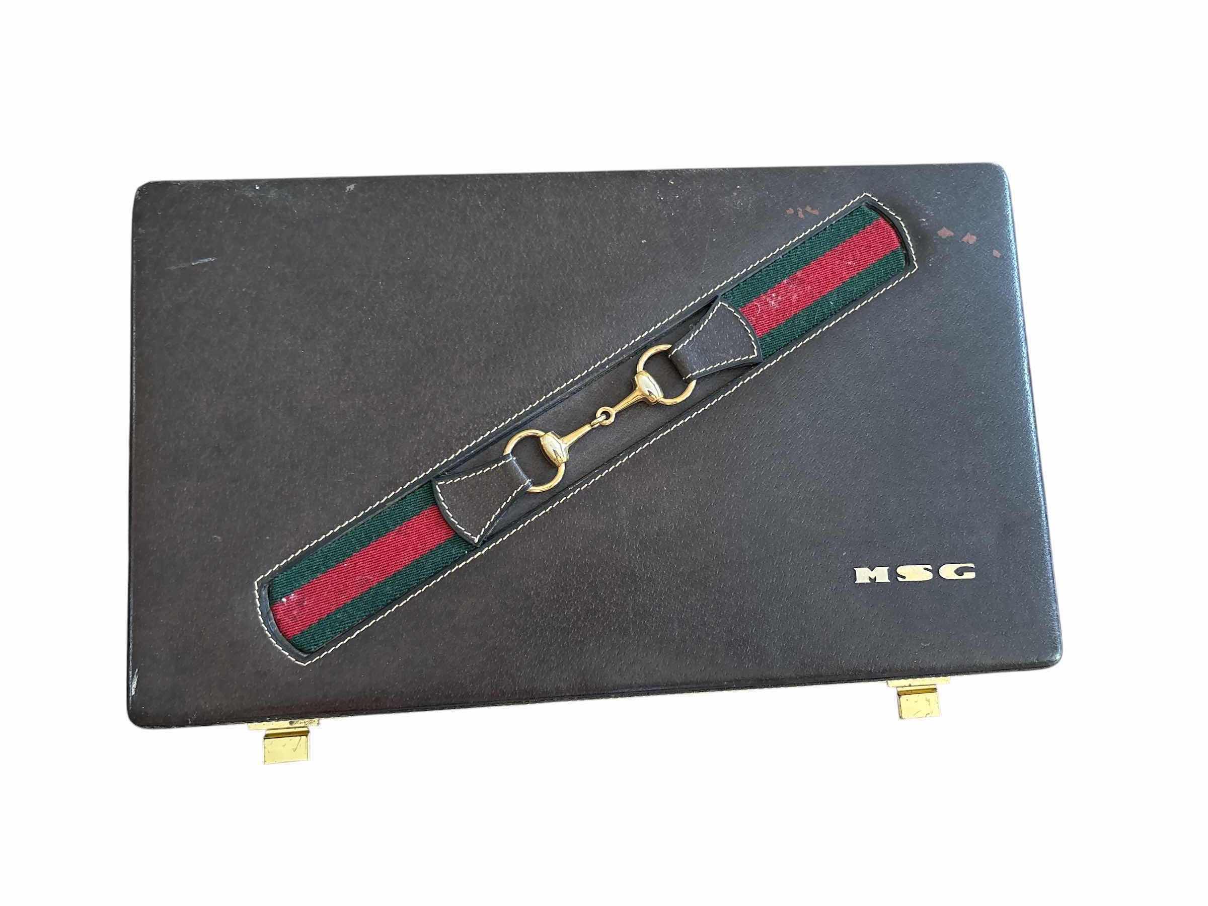 Photo 1 of VINTAGE GUCCI BACKGAMMON TRAVEL SET 14.5”X8.5”H2”