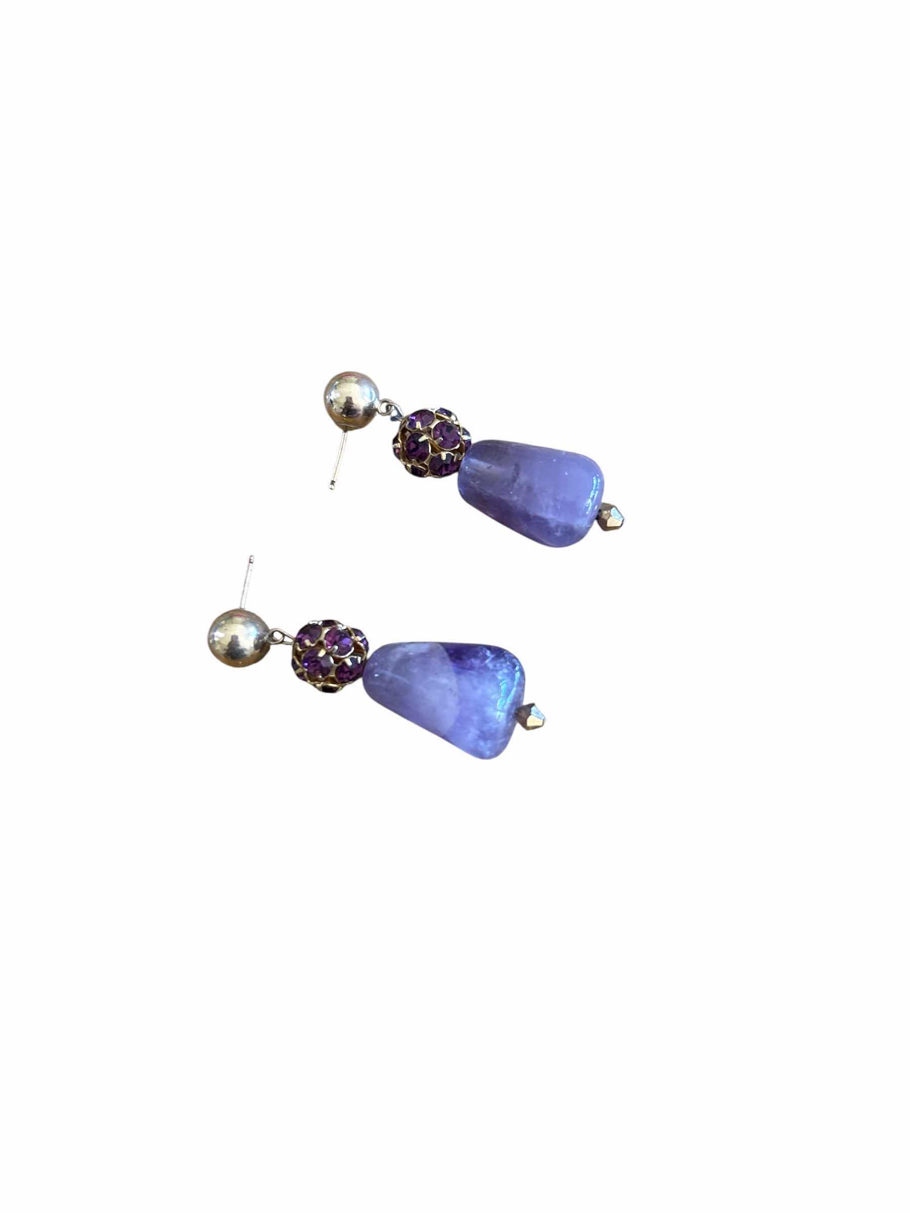 Photo 1 of VINTAGE OURPLE BEADED AMETHYST NECKLACE AND EARRING SET