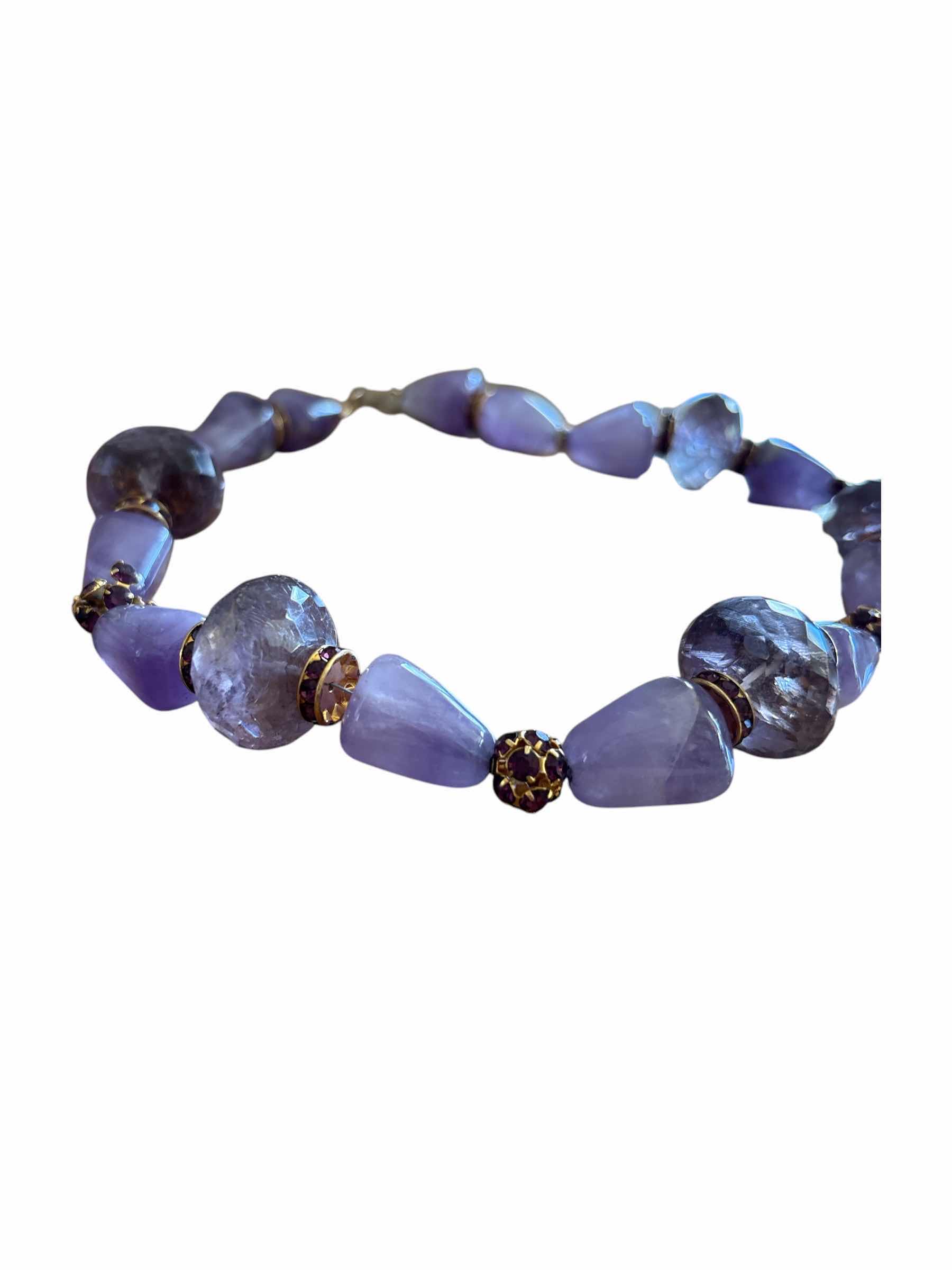 Photo 1 of VINTAGE OURPLE BEADED AMETHYST NECKLACE AND EARRING SET