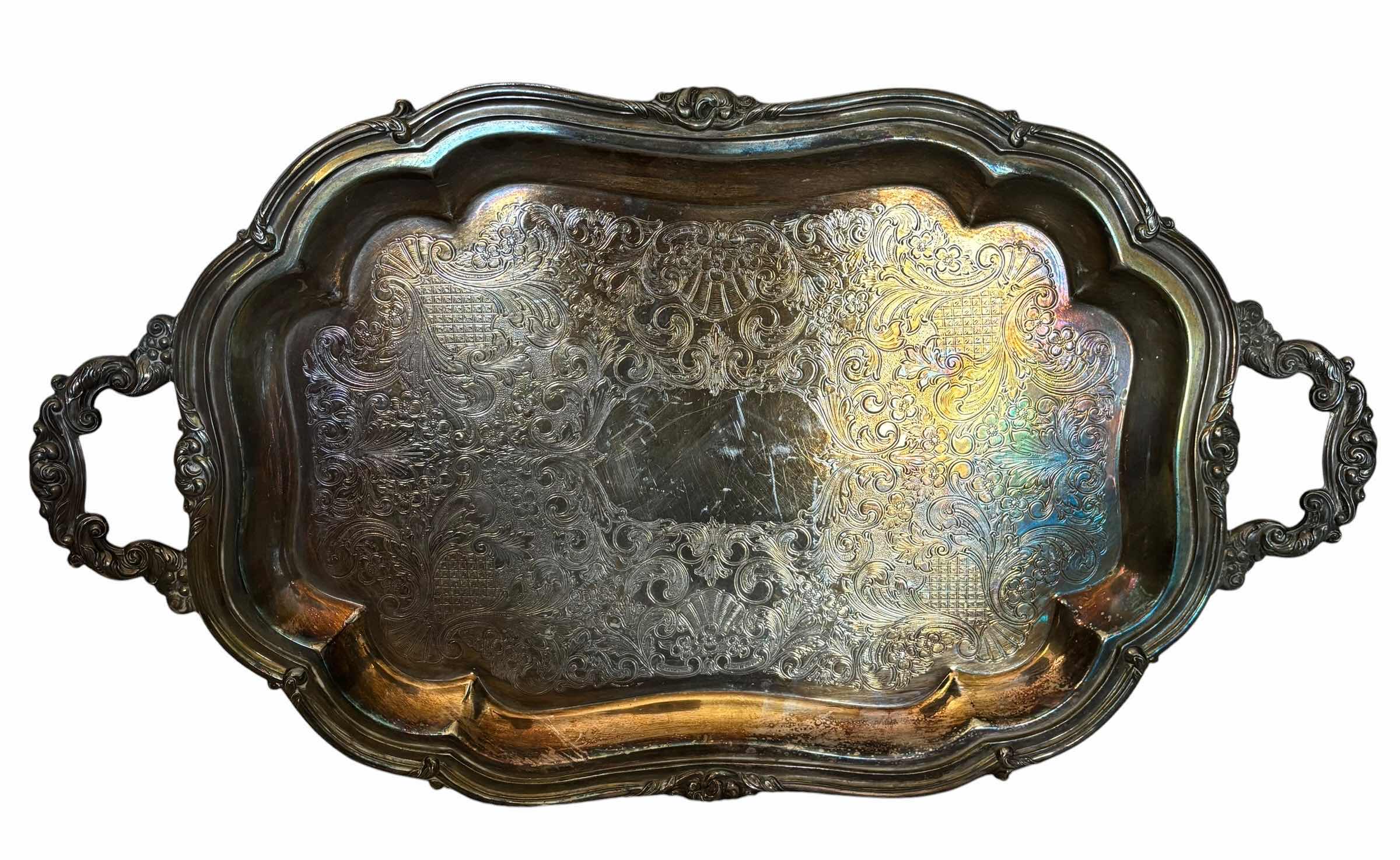 Photo 1 of HEIRLOOM SILVER PLATED SERVING TRAY