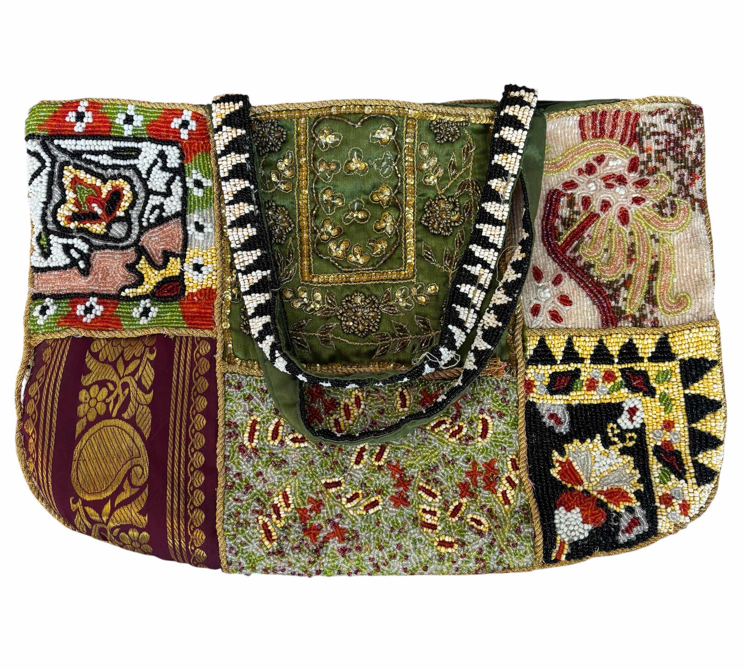 Photo 1 of VINTAGE HANDMADE TAPESTRY & BEADED HANDBAG
