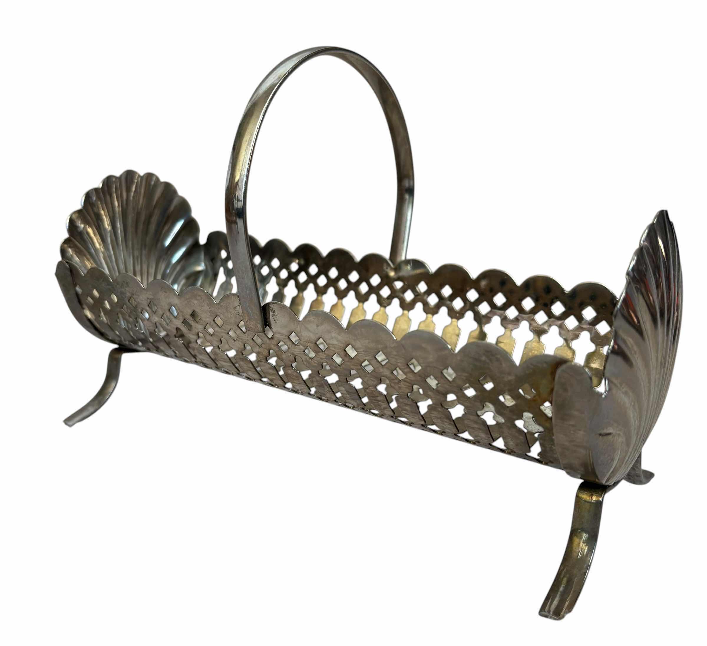 Photo 1 of VINTAGE LEONARD SILVERPLATE CRACKER CRADLE, SILVERPLATE WIRE BREAD BASKET & SILVERPLATED CASSEROLE SERVERS (2)