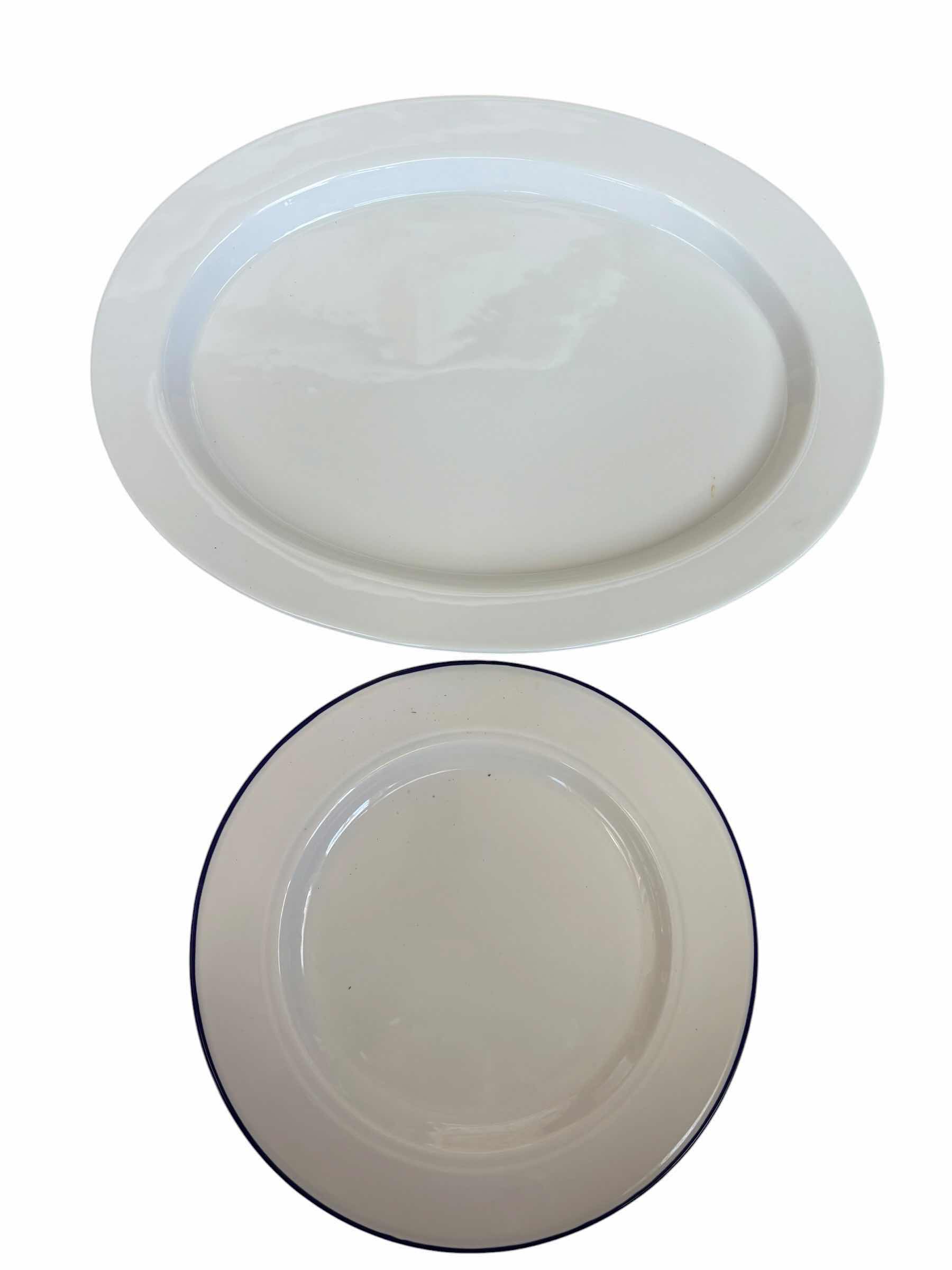 Photo 1 of ITALIAN MADE DESSERT BOWL ON STAND 16”D, SERVING DISHES (2) & BUD VASES (2)