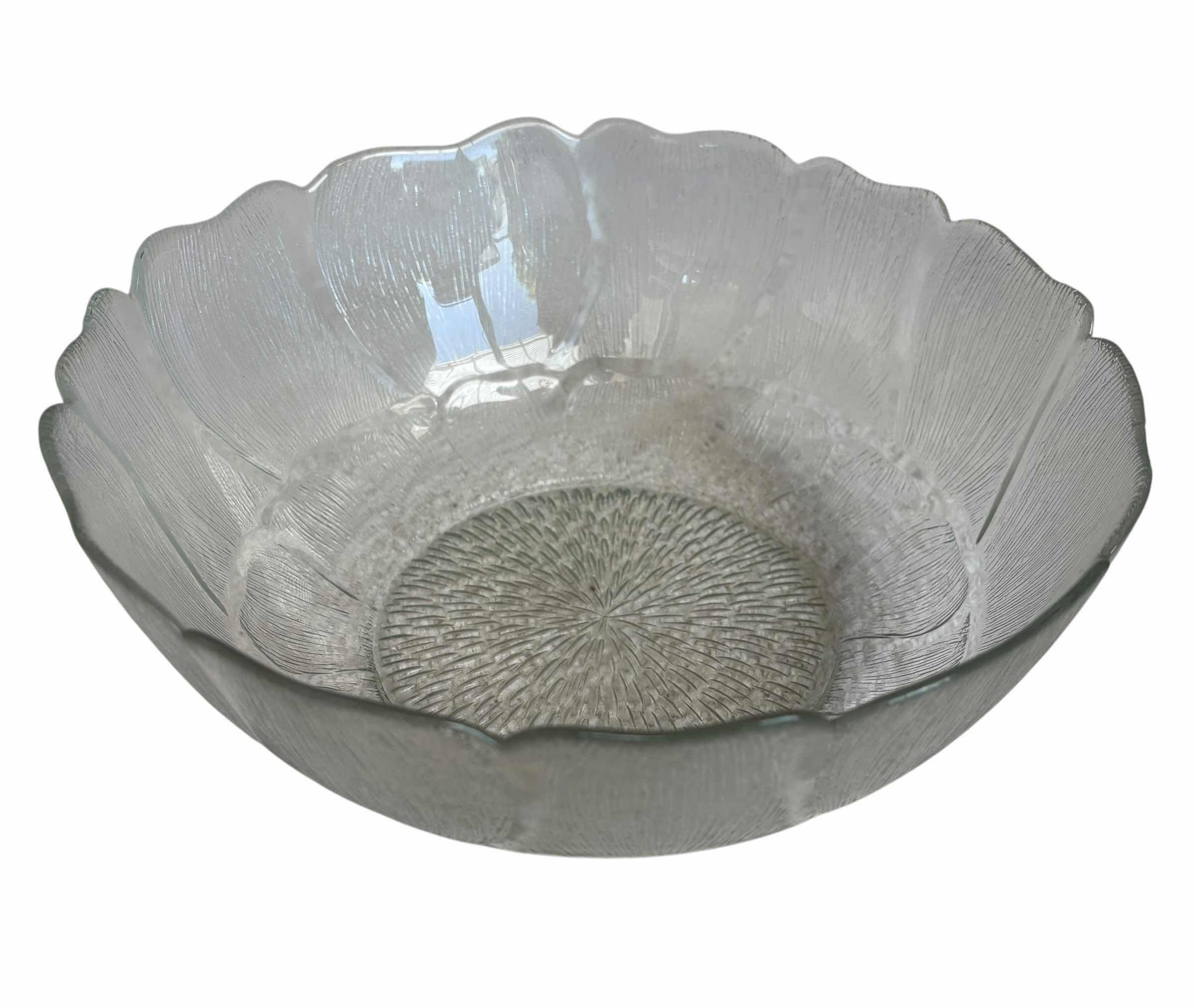 Photo 1 of ARCOROC GLASS BOWLS (2) & VINTAGE LEAD CRYSTAL CUT GLASS BOWL 8” - 10.5”D