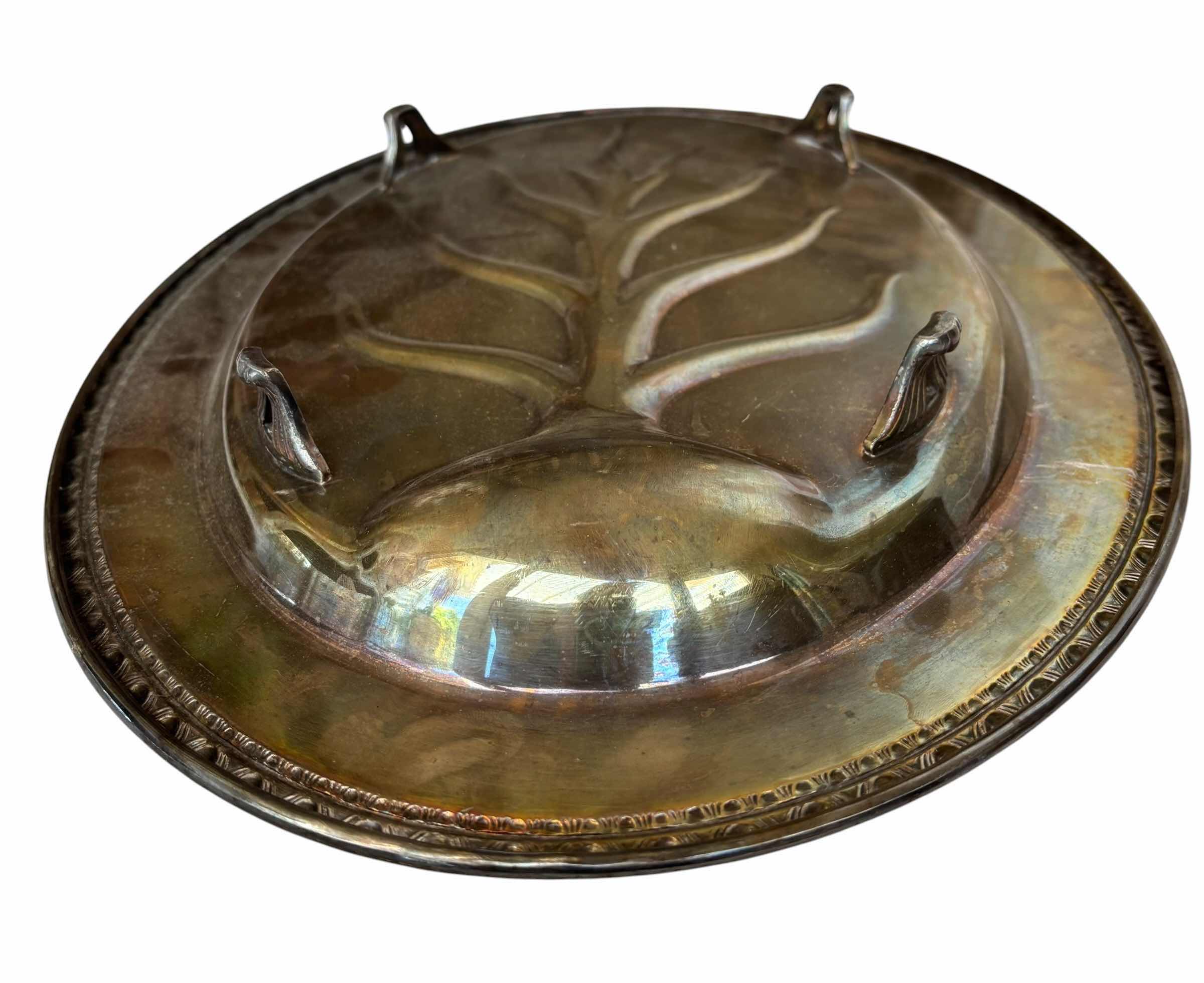 Photo 1 of VINTAGE SILVERPLATED MEAT SERVING PLATTER & VINTAGE SILVERPLATED OVAL SERVING TRAY