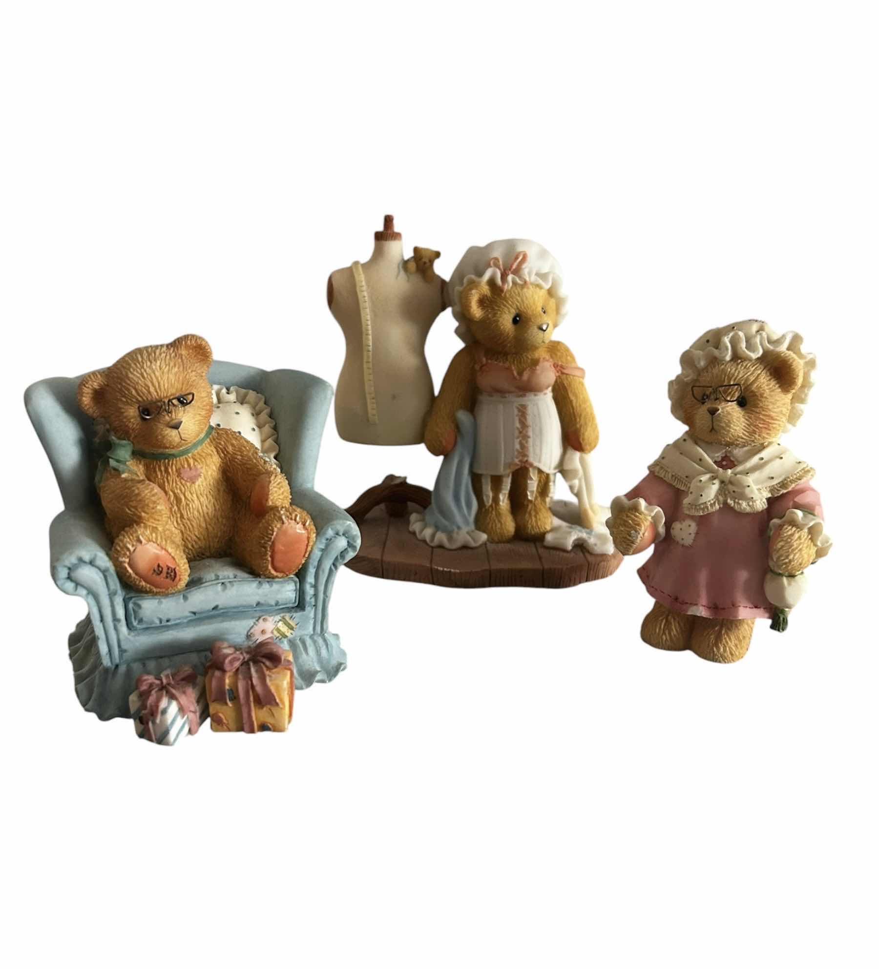 Photo 1 of CHERISHED TEDDIES VINTAGE RESIN FIGURINES (3)