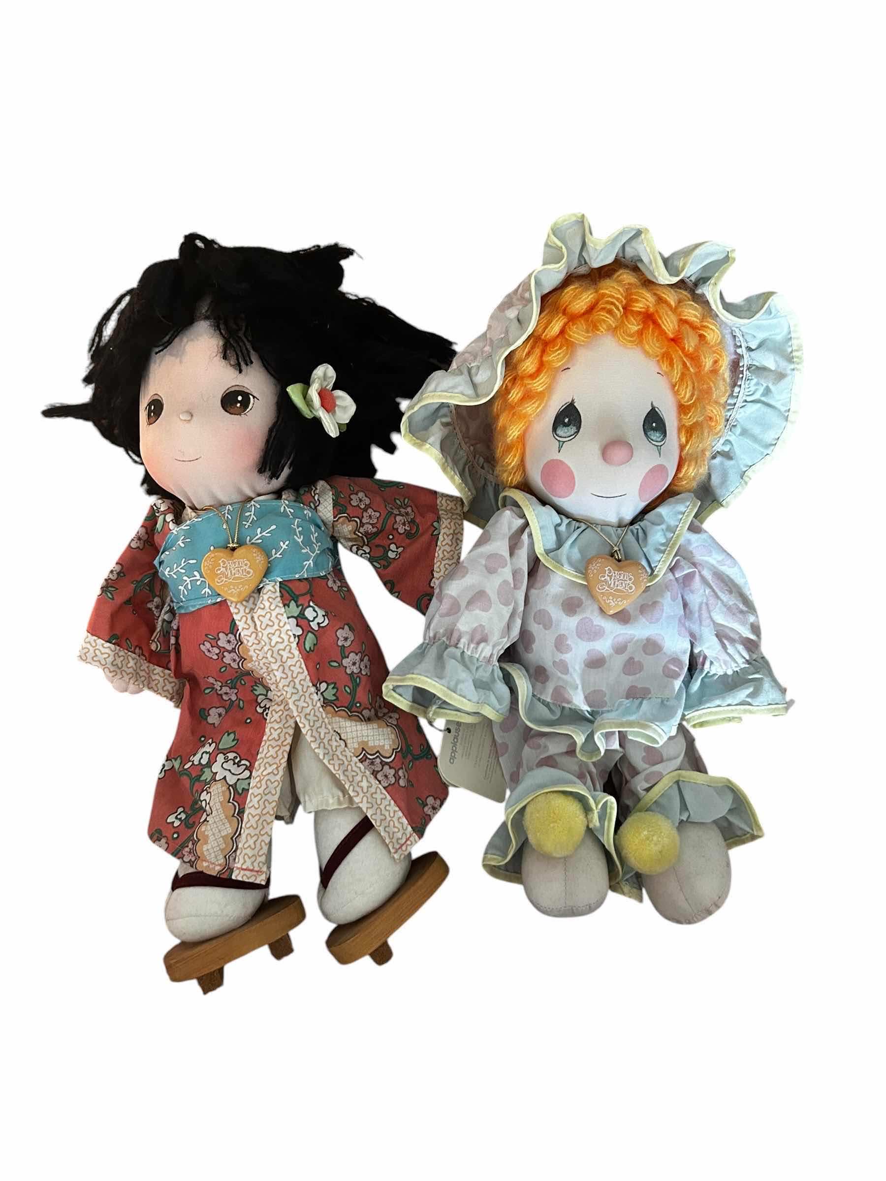 Photo 1 of VINTAGE APPLAUSE PRECIOUS MOMENTS DOLLS 1985 (2) COMES WITH PRECIOUS MOMENTS DOLLS STANDS