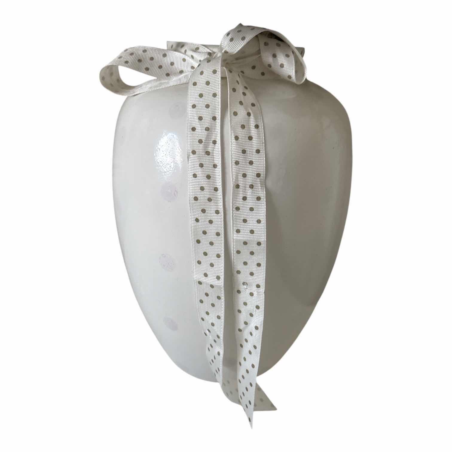 Photo 1 of WHITE AND YELLOW FAUX ROSE ARRANGEMENT IN WHITE CERAMIC VASE H21”