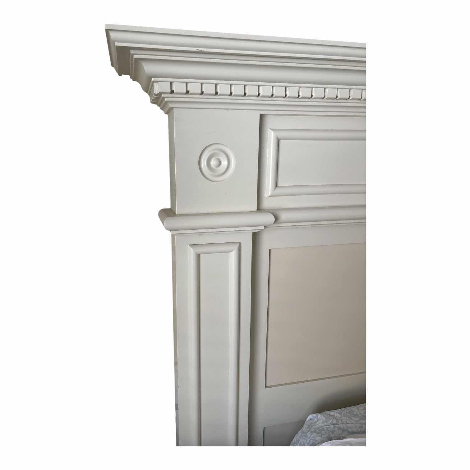 Photo 1 of IVORY PANEL SHELF STANDING QUEEN HEADBOARD W/DECORATIVE COLUMN PILLARS 86”X7”H60”