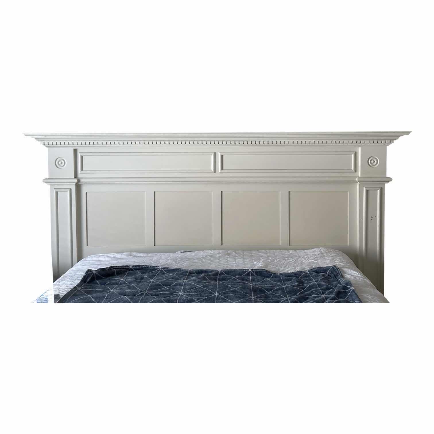 Photo 1 of IVORY PANEL SHELF STANDING QUEEN HEADBOARD W/DECORATIVE COLUMN PILLARS 86”X7”H60”