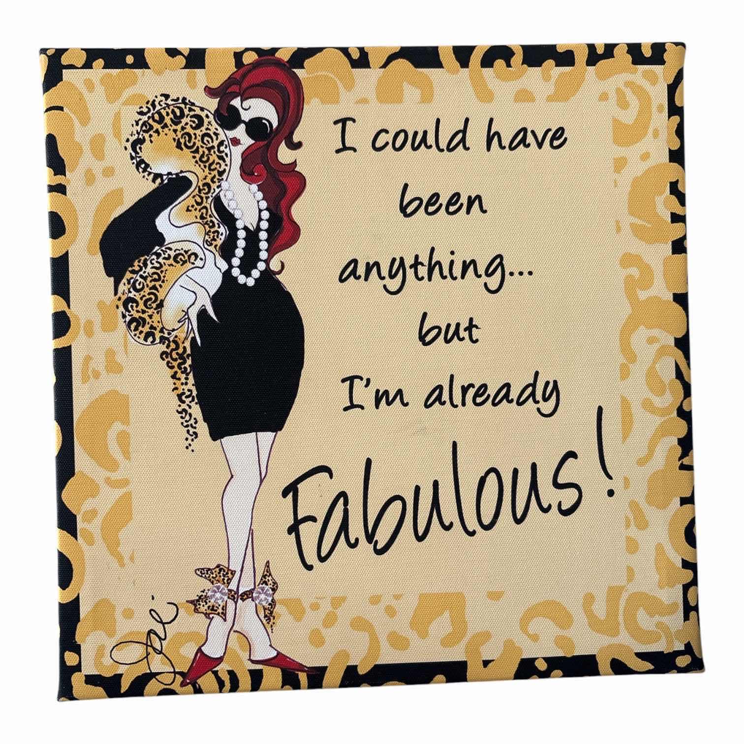 Photo 1 of (2)PCS FRAMED ARTWORK PIN UP “LETS TALK” AND FASHIONISTA CANVAS 17.5”X14.5”