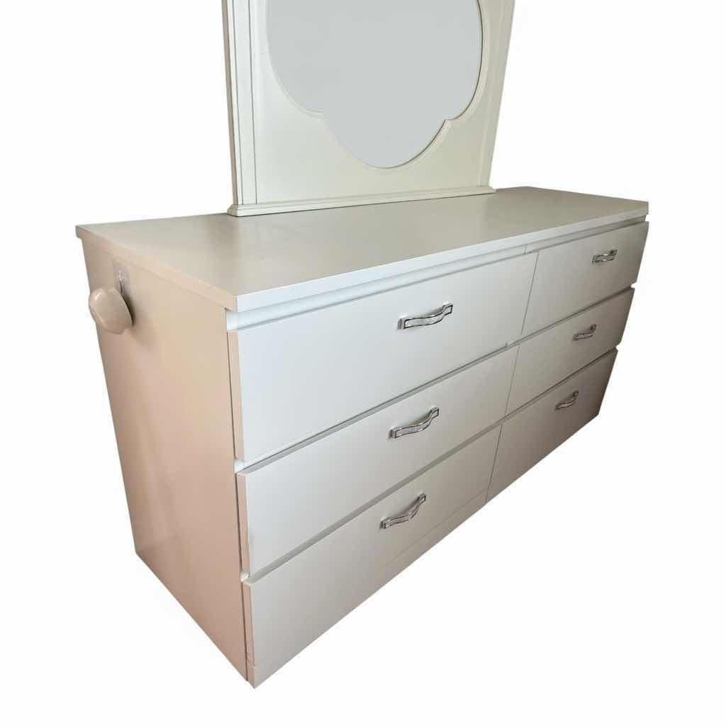 Photo 1 of MODERN 6-DRAWER DRESSER W/GLITTER-HANDLES  63”X19”H30.5”