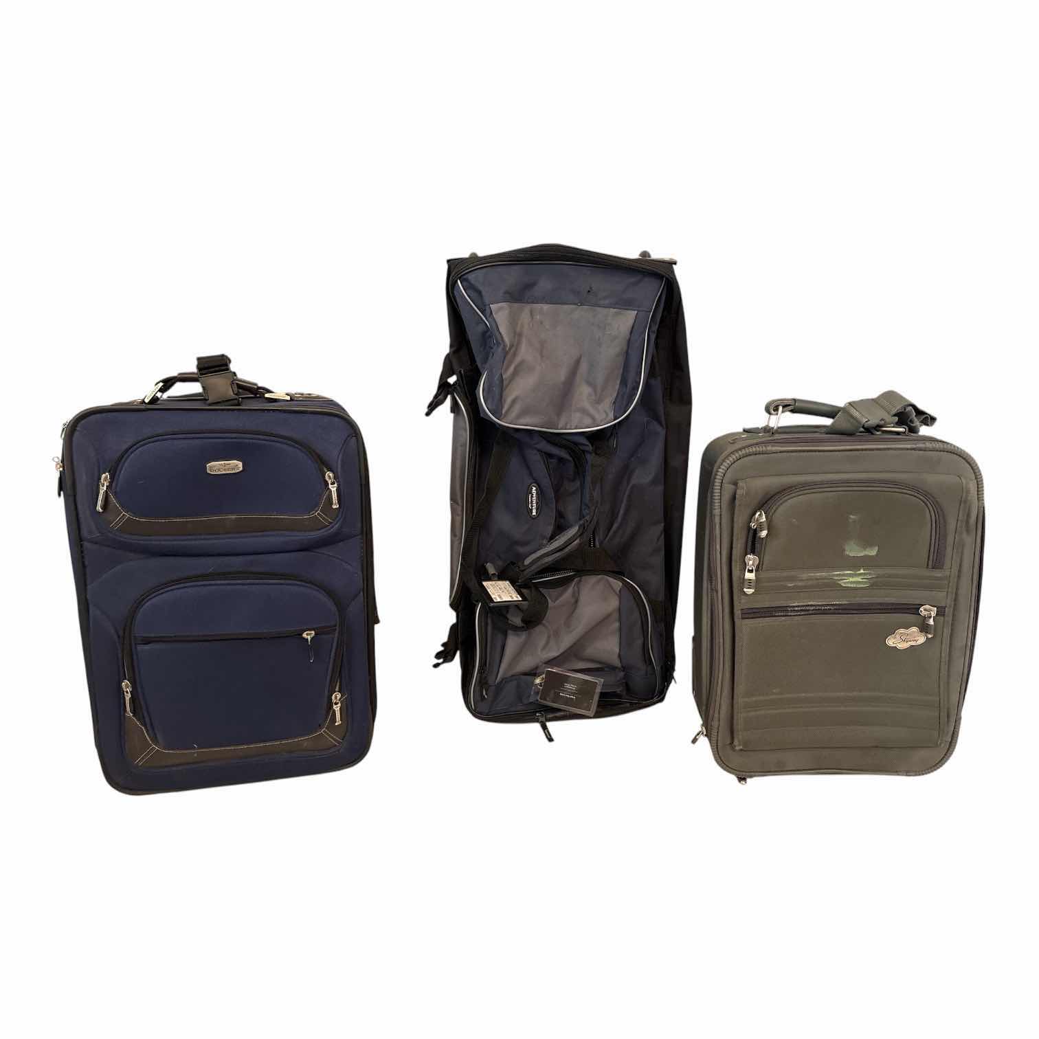 Photo 1 of (5)PCS LUGGAGE-CARRY ONS AND DUFFLE  BAG TALLEST H21.5”