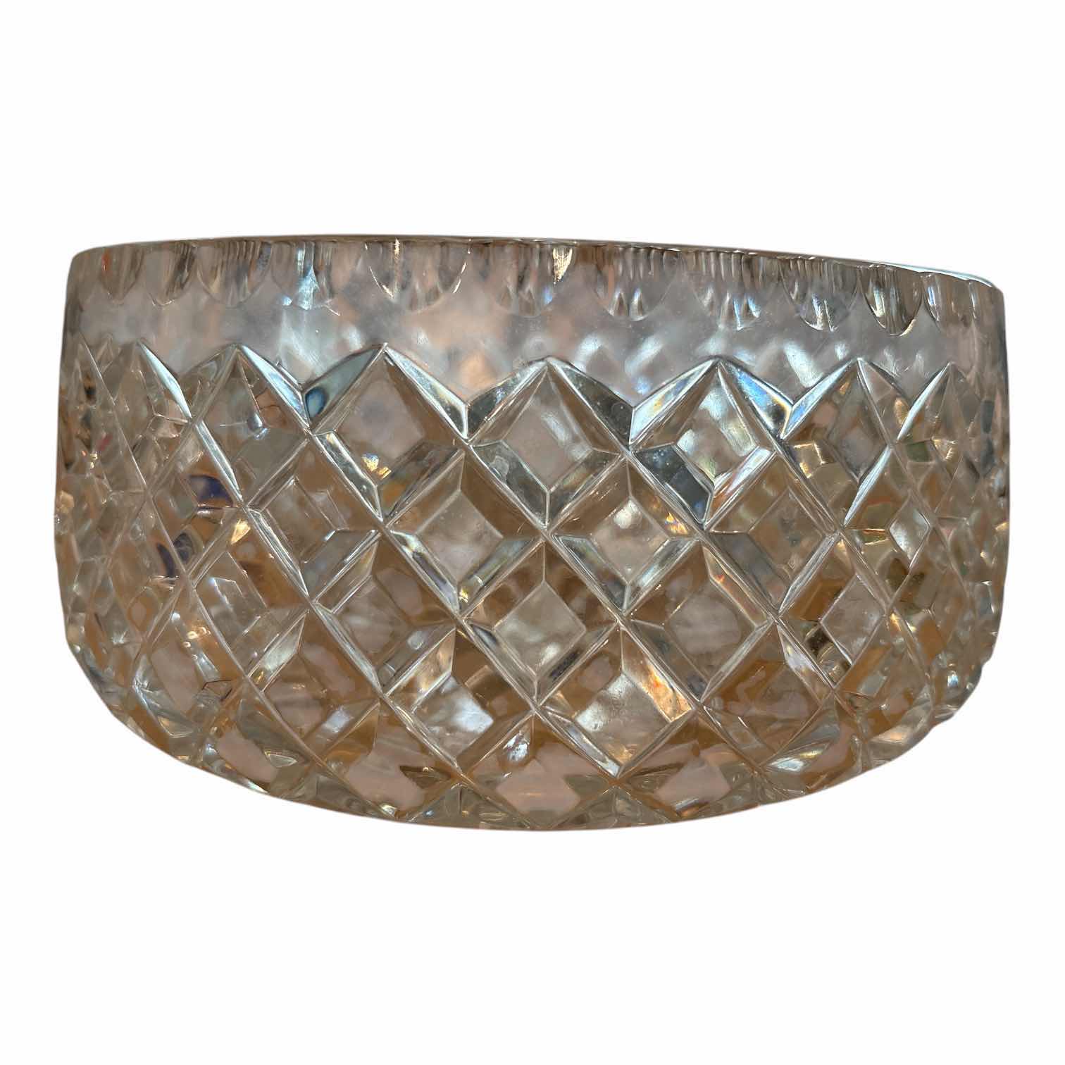 Photo 1 of (2)PCS VINTAGE CESKCI CRYSTAL BOWL W/DIAMOND CUT PATTERN H4”